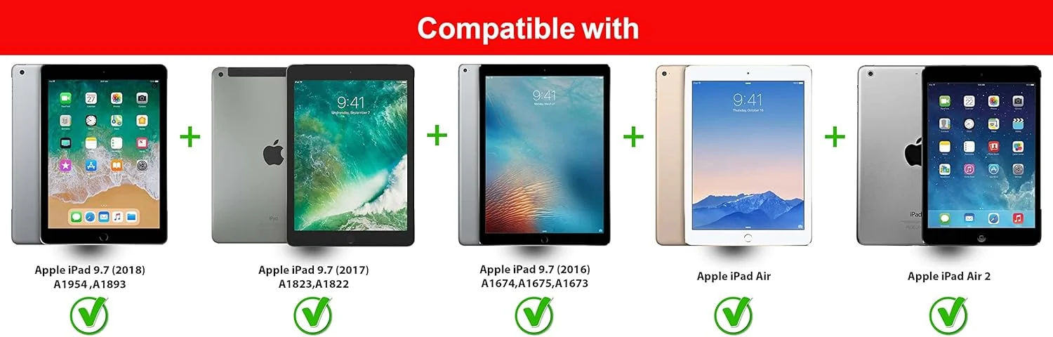 کاور محافظ گوشه سیلیکونی نرم و ضد ضربه فوق العاده باریک Al-HuTrusHi سازگار با آیپد پرو 9.7 اینچ / آیپد ایر 1 / آیپد ایر 2 / آیپد نسل 5 / آیپد نسل 6 (شفاف)