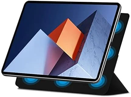کاور محافظ تبلت میت بوک E مدل DRC-W58 سایز 12.6 اینچ 2022 - فوق العاده نازک، سبک، با آهنربای قوی، جلد هوشمند چرمی PU با قابلیت استند (آبی)