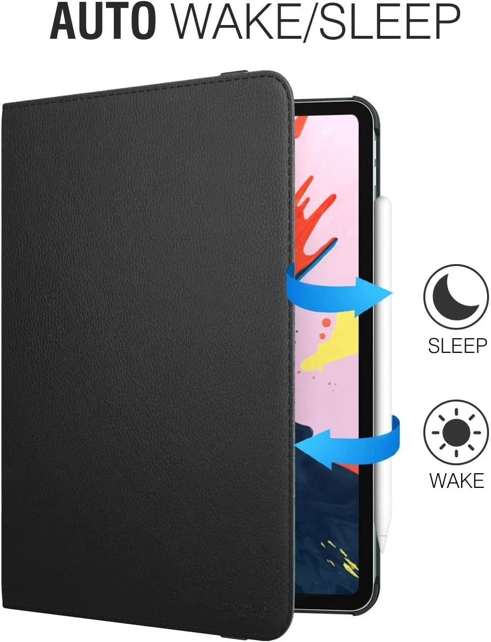 ELTERAZONE Case Compatible with Apple iPad Air 2, [Wallet Case] Shockproof PU Leather Book Style Flip Folio 360° Rotating Total Protection Cover With Auto Wake/Sleep