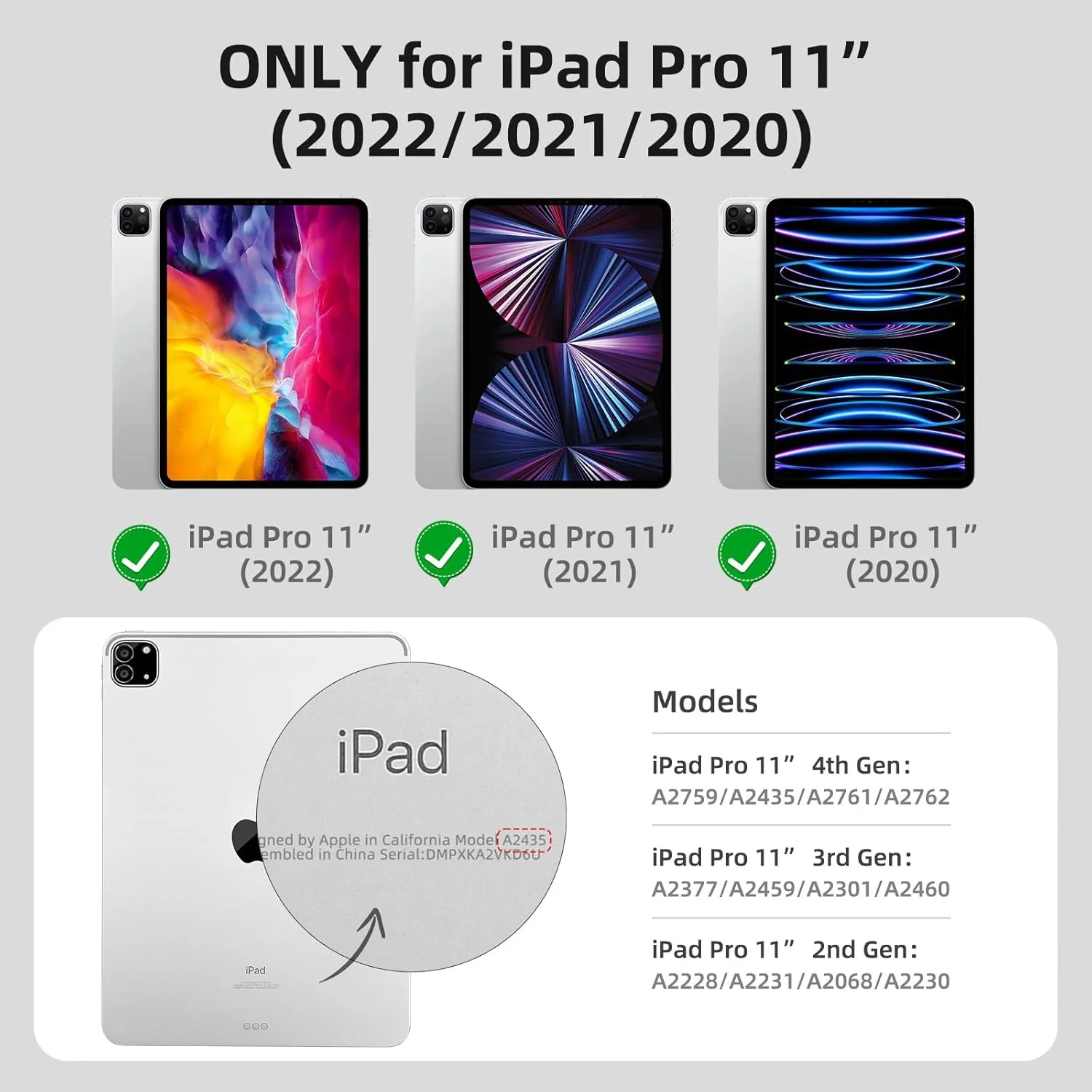 کیف آیپد پرو 11 اینچ KVTVOU مدل 2022 (نسل 4)/2021 (نسل 3)/2020 (نسل 2) با جای قلم، کاور سه تایی باریک و هوشمند، پشتیبانی از شارژ قلم و حالت خواب/بیدار خودکار، آبی آسمانی