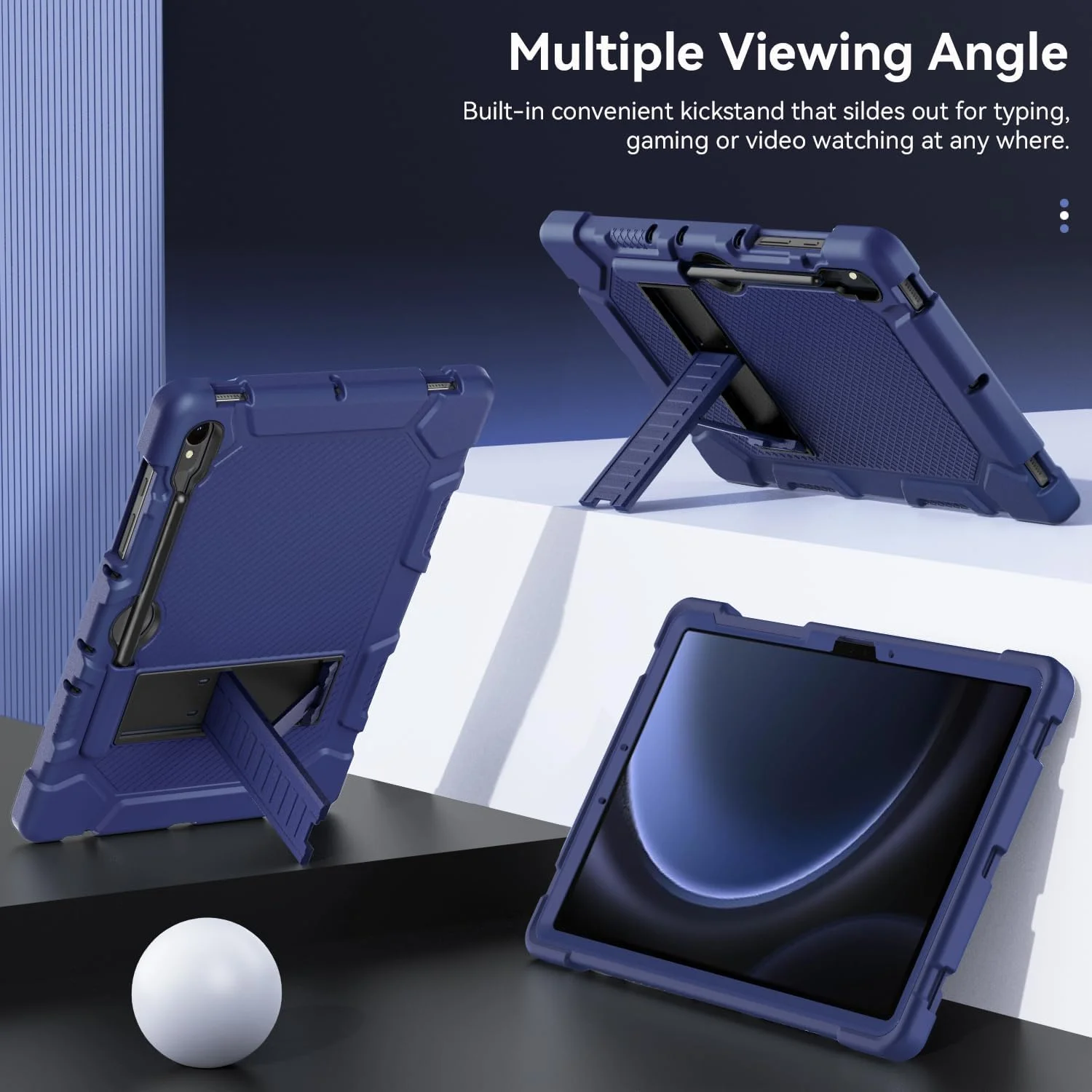 کاور Cantis برای تبلت سامسونگ گلکسی تب S10 FE/ S9 FE 5G با صفحه نمایش 10.9 اینچ / گلکسی تب S9 با صفحه نمایش 11 اینچ مدل 2023، کاور تبلت مقاوم در برابر ضربه و پشتیبانی از قلم S Pen، سرمه ای