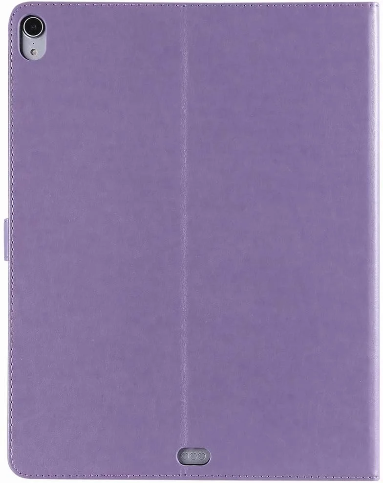 کیف چرمی LEMORRY برای Apple iPad Pro 11 اینچ 2018، کیف پول تاشو، باریک، ضربه گیر، پایه مغناطیسی، جای کارت، روکش محافظ TPU نرم برای تبلت iPad Pro 11 اینچ 2018، طرح درخت شانس (بنفش)