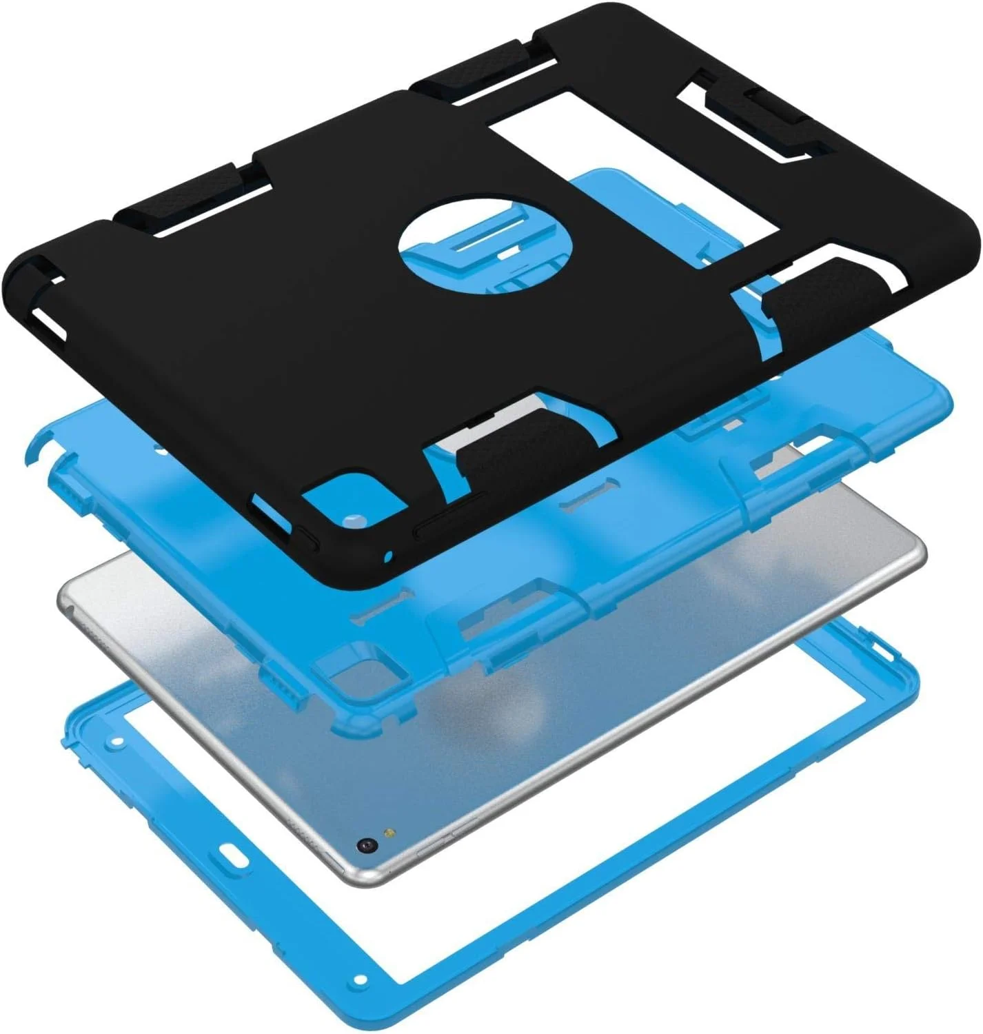 کاور محافظتی ضد ضربه و مقاوم با جنس رابر سخت برای آیپد پرو 9.7 اینچ اپل (مدل 2016) - مشکی/آبی