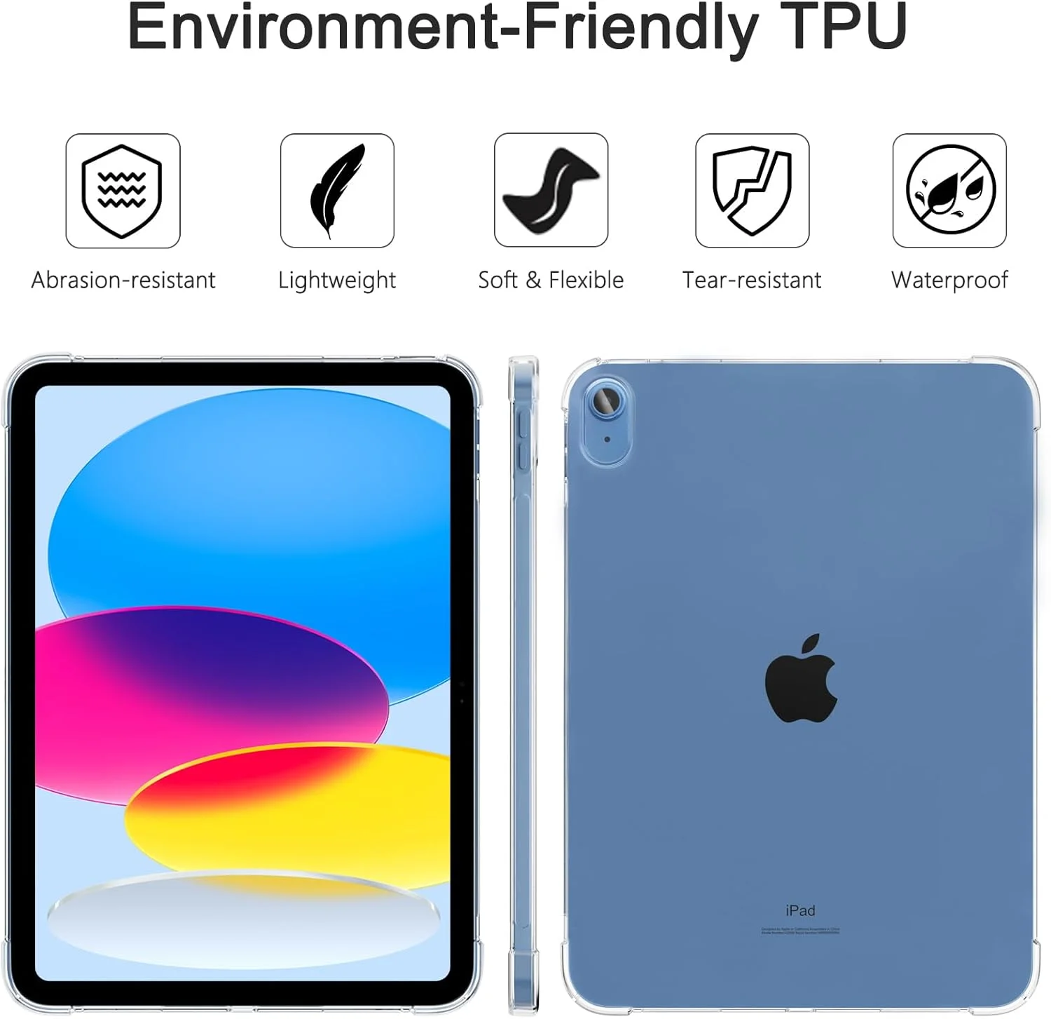 کاور شفاف آیپد (A16) نسل 11 سال 2025 سایز 11 اینچ / نسل 10 سال 2022 سایز 10.9 اینچ، TPU نرم و سبک وزن ضد زردی، کاور محافظ تبلت فوق العاده باریک ضد خش، مقاوم در برابر ضربه