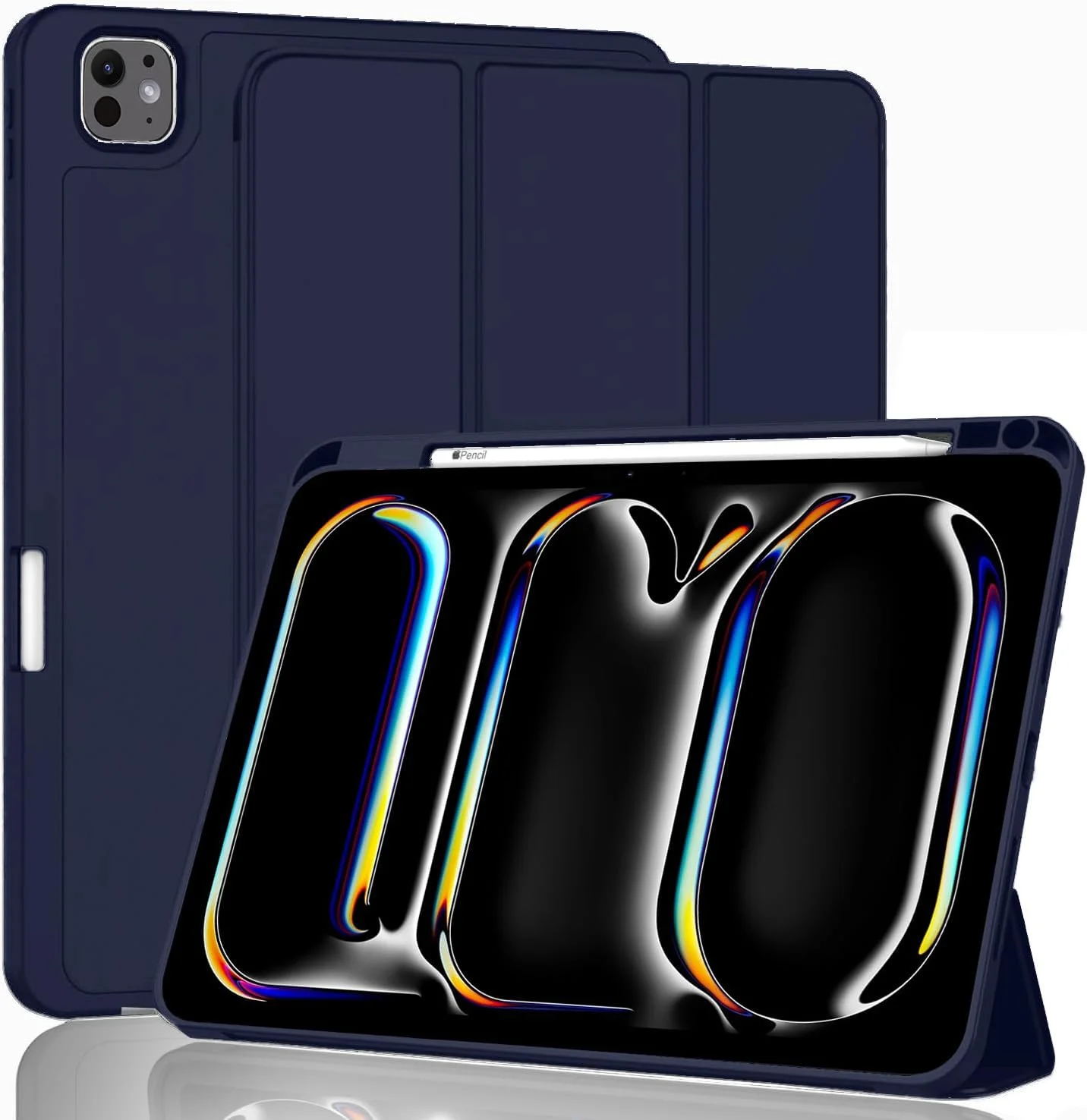 ProElite Case Cover for Apple iPad Pro 13 inch 2024 Cover, Pencil Case for iPad Pro 13 M4 2024 with Pencil Holder [Soft Flexible Case] Recoil Series - Dark Blue