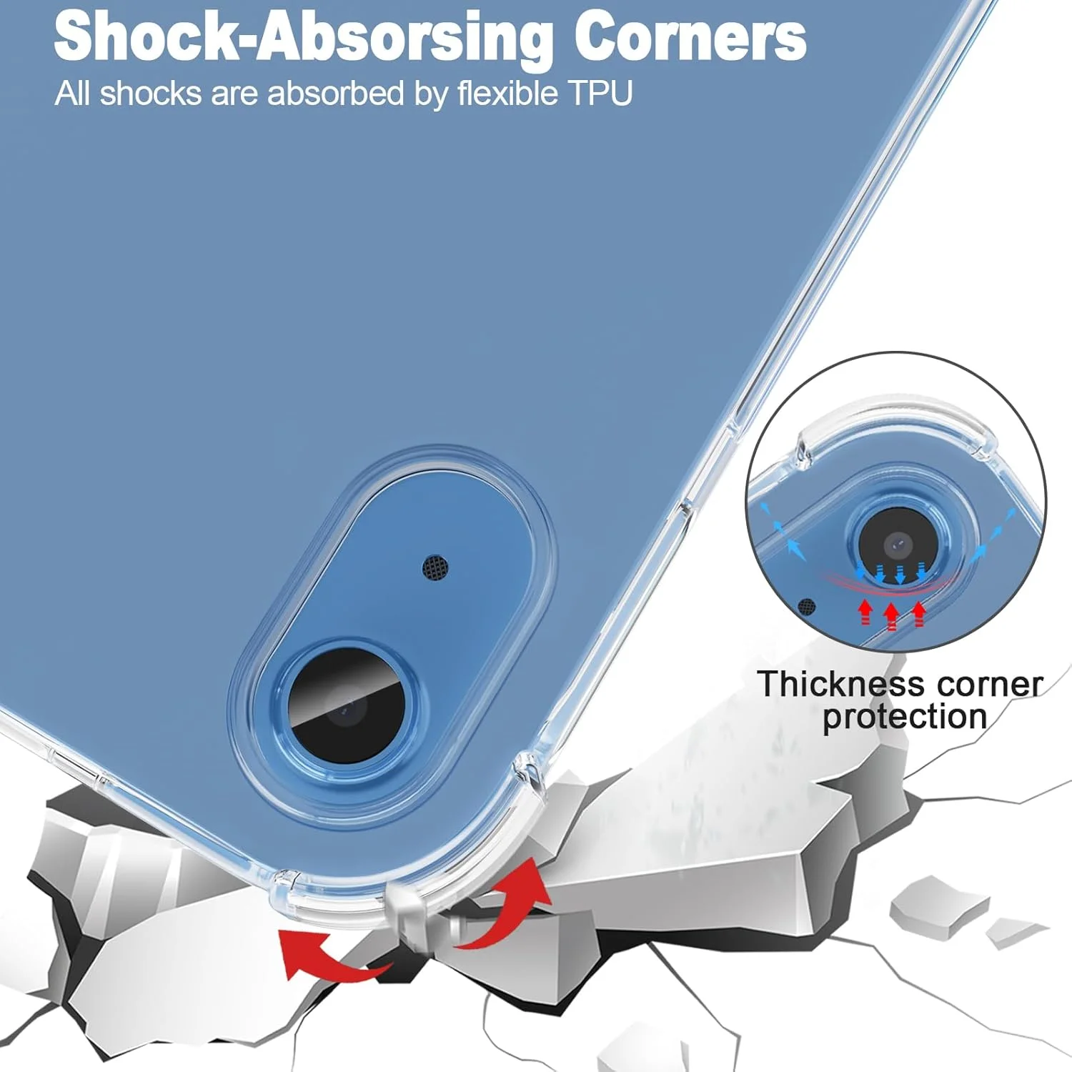 کاور شفاف آیپد (A16) نسل 11 سال 2025 سایز 11 اینچ / نسل 10 سال 2022 سایز 10.9 اینچ، TPU نرم و سبک وزن ضد زردی، کاور محافظ تبلت فوق العاده باریک ضد خش، مقاوم در برابر ضربه