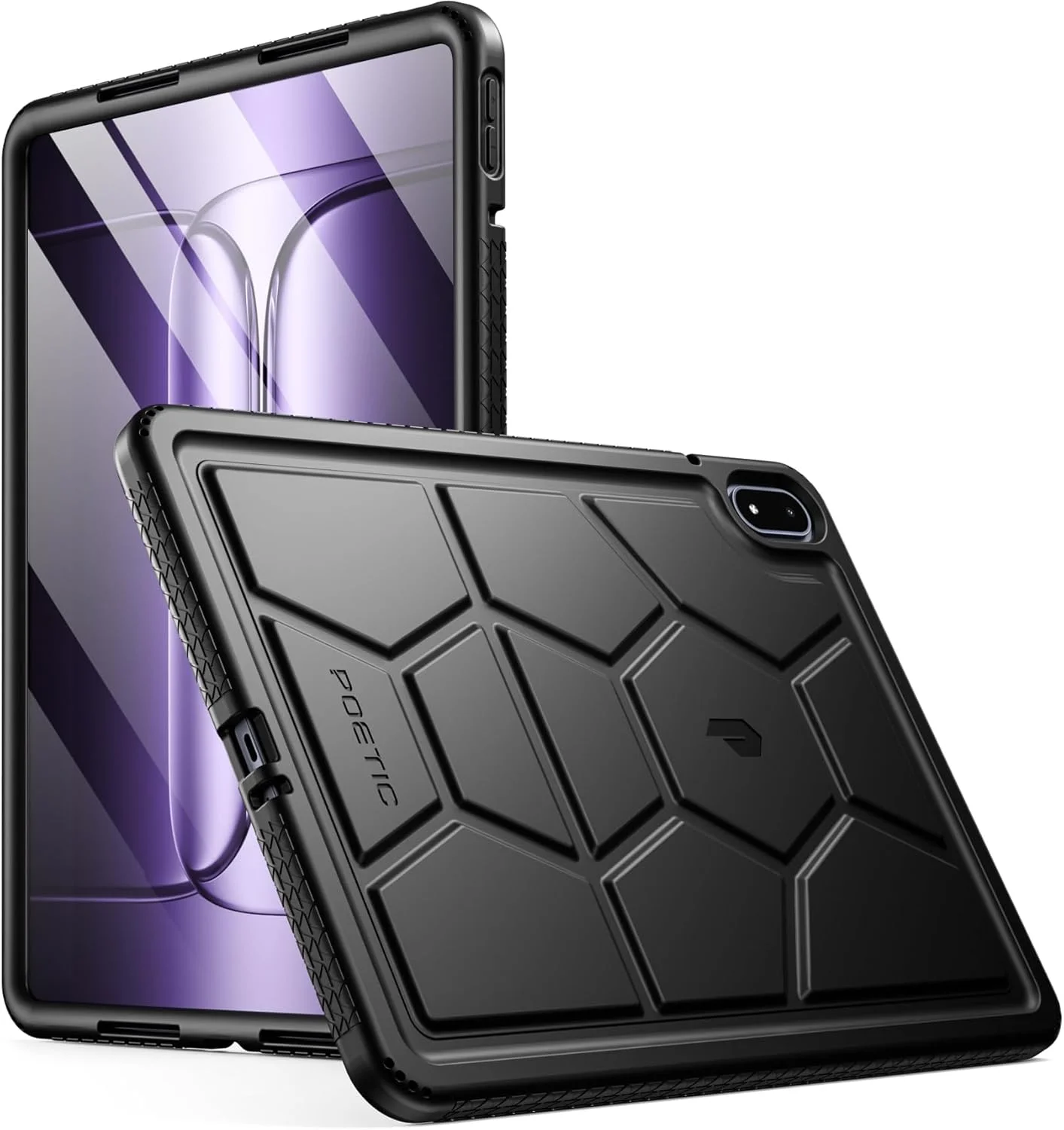 کاور سیلیکونی Poetic TurtleSkin مناسب برای تبلت OnePlus Pad 3 سایز ۱۳.۲ اینچ (۲۰۲۵)، مقاوم در برابر ضربه، مناسب کودکان، محافظت در برابر افتادن، رنگ مشکی