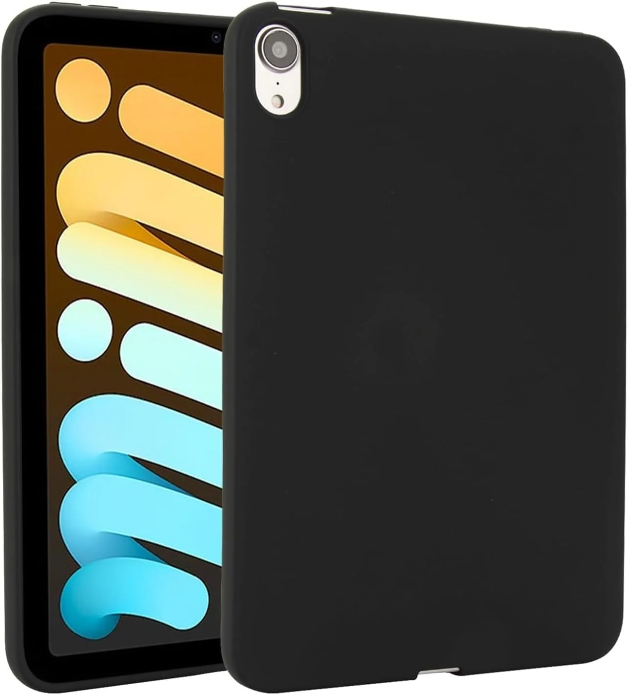 کاور سیلیکونی نرم سازگار با آیپد مینی 6 / آیپد مینی 7 (8.3 اینچ)، کاور محافظ باریک، سبک وزن، مات و ضد ضربه تبلت سازگار با آیپد مینی 6 / آیپد مینی 7 مشکی