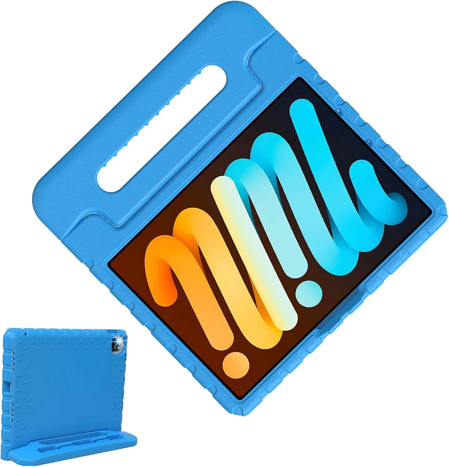 کیف محافظ آیپد پرو ۱۱ اینچ ایپوهات مناسب مدل M4 سال ۲۰۲۴، کیف محافظ کودکانه فوق العاده برای آیپد پرو ۱۱ اینچ با جای قلم و دسته ضد لغزش، کاور ضد ضربه تبلت برای آیپد پرو ۱۱ اینچ نسل ۵، آبی