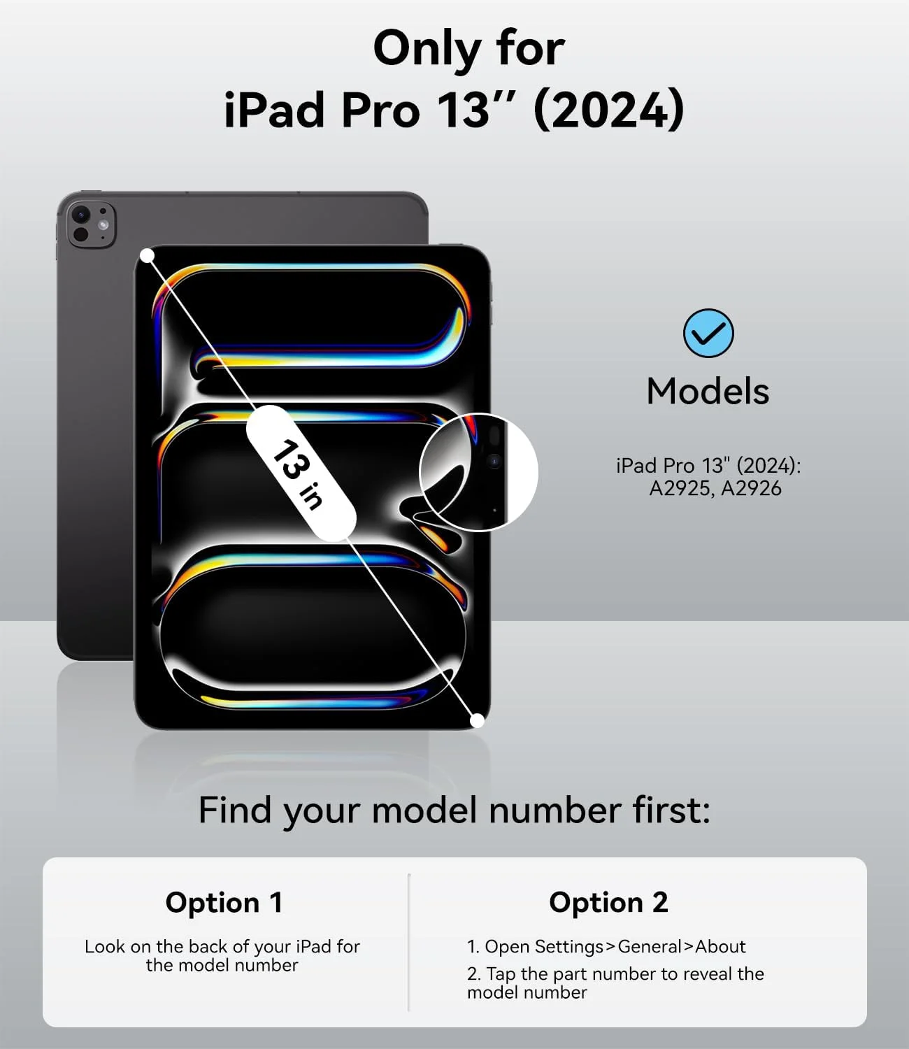 JKSML Magnetic Case for iPad Pro 13 Inch M4 2024, Thin Triple Foldable Stand Case Supports Pencil Pro/USB-C, Auto Sleep/Wake, Non-Slip and Scratch-Resistant PU Leather, Grey