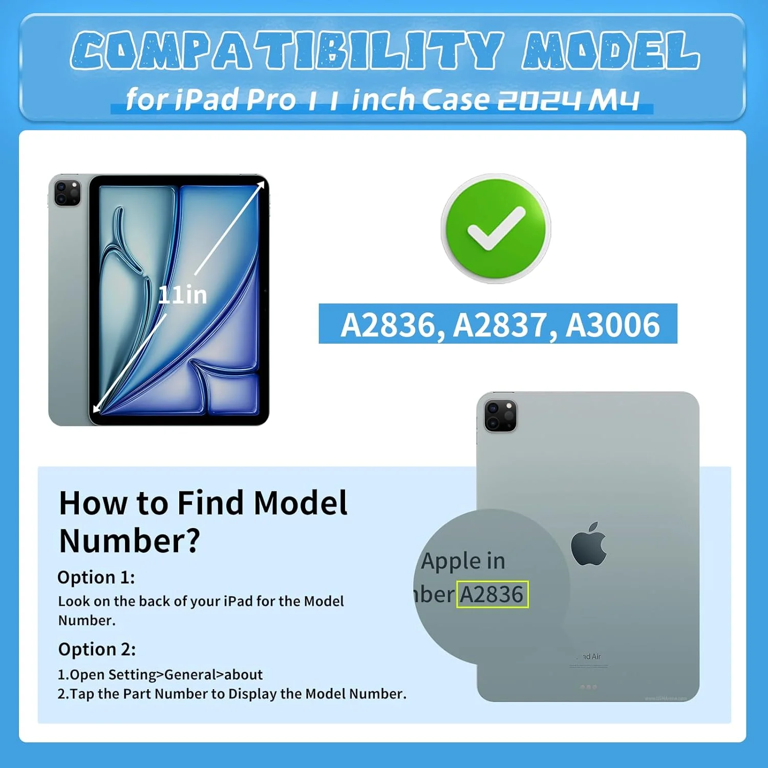 کیف محافظ آیپد پرو ۱۱ اینچ ایپوهات مناسب مدل M4 سال ۲۰۲۴، کیف محافظ کودکانه فوق العاده برای آیپد پرو ۱۱ اینچ با جای قلم و دسته ضد لغزش، کاور ضد ضربه تبلت برای آیپد پرو ۱۱ اینچ نسل ۵، آبی