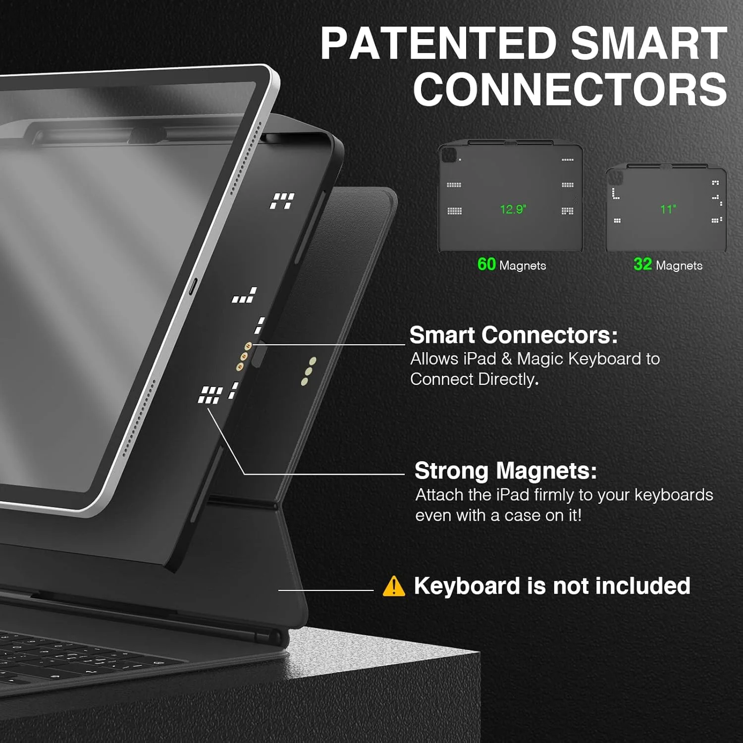 کاور محافظ سبک SWITCHEASY CoverBuddy برای آیپد پرو و آیپد ایر، سازگار با مجیک کیبورد و اسمارت کیبورد فولیو (کیبورد شامل نمی شود) | فقط برای آیپد پرو ۱۱ اینچ ۲۰۱۸-۲۰۲۲ / آیپد ایر ۱۰.۹ اینچ ۲۰۲۰-۲۰۲۲ (مشکی)