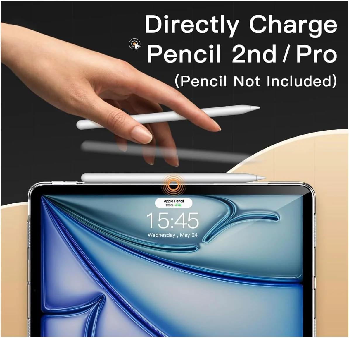 Case for iPad Air 11-Inch M3/M2 (2025/2024), iPad Air 5/4 (10.9-Inch, 2022/2020 Model), Soft TPU Transparent Slim Shockproof Tablet Cover, Support Pencil Pro/2nd Charging (Clear) silicon case