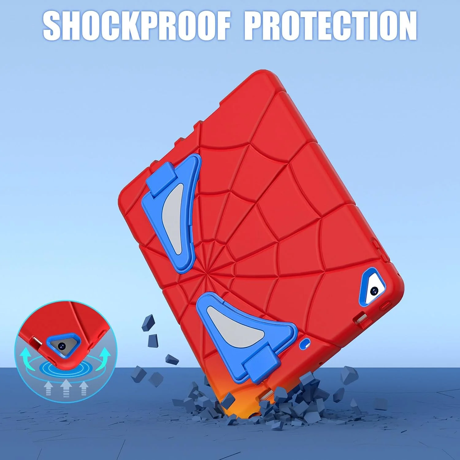 قاب تبلت AKABEILA برای اپل آیپد 9.7 نسل ششم 2018 نسل پنجم 2017/Air 2/Pro 9.7، کاور محافظ سبک وزن و ضد ضربه با پایه نگهدارنده قلم مناسب کودکان، پسران و نوزادان