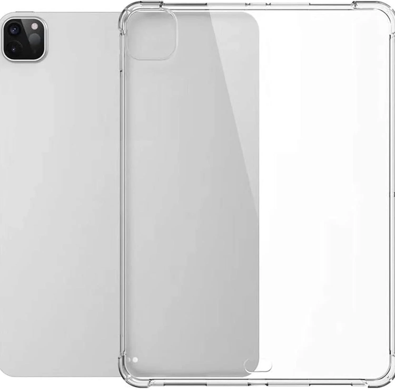 کاور ژله ای ضربه گیر DV آیپد پرو 12.9 اینچ نسل 5، 4 و 3، کاور پشتی شفاف TPU نرم، محافظت در برابر ضربه و افتادن، فوق العاده باریک و مقاوم در برابر خراش برای آیپد 12.9 2021