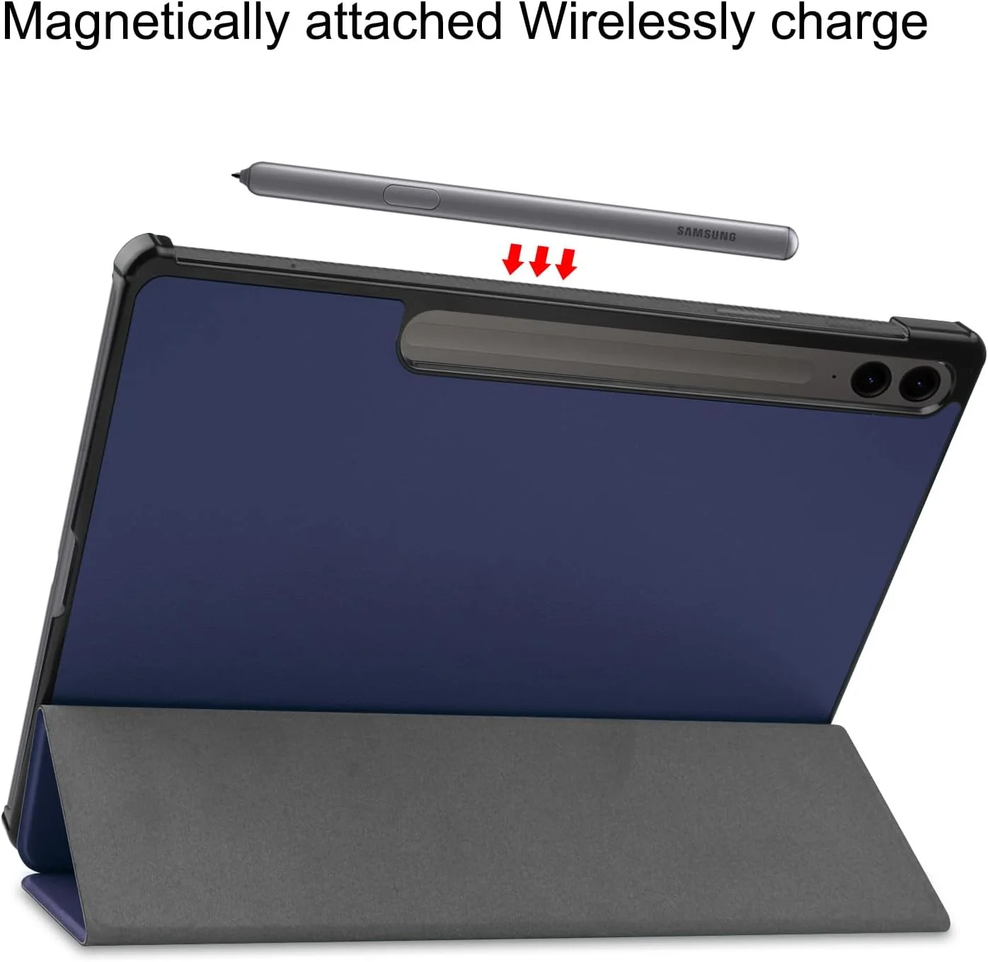 کیف محافظ تبلت SKEIDO مناسب برای تبلت سامسونگ گلکسی تب S10+ پلاس 2024 / S9 FE+ / S9+ پلاس 2023 سایز 12.4 اینچ، دارای جای قلم S، کیف چرمی ممتاز با قابلیت استند و عملکرد خواب/بیدار شدن خودکار (آبی)