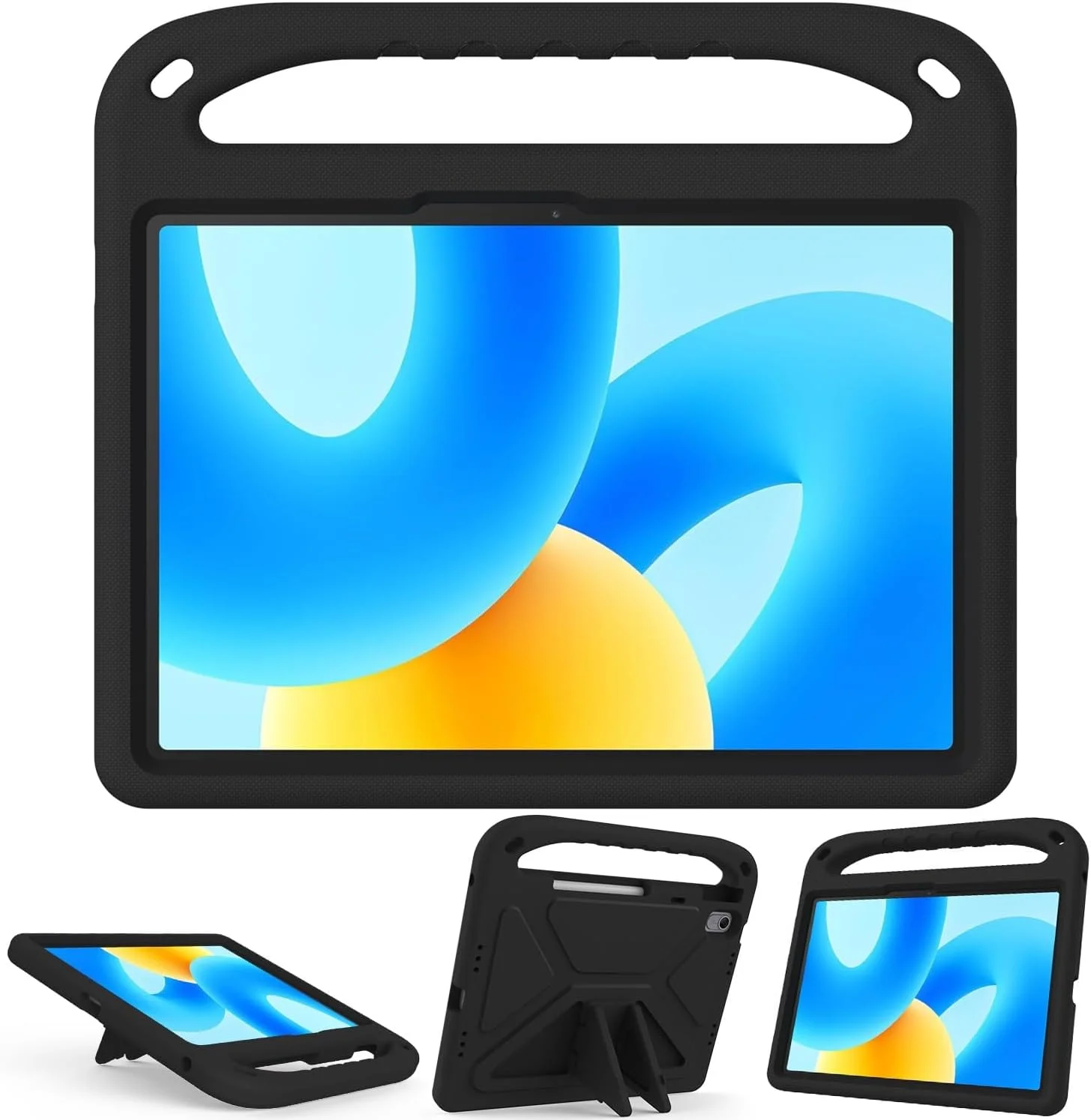 کیف محافظ تبلت SKEIDO مناسب برای هواوی MatePad 11.5 اینچ / Air 2023، قاب تبلت کودکانه - مقاوم، سبک وزن، EVA ضد ضربه، دارای دسته محافظ پایه برای MatePad Air 11.5" 2023 (مشکی)