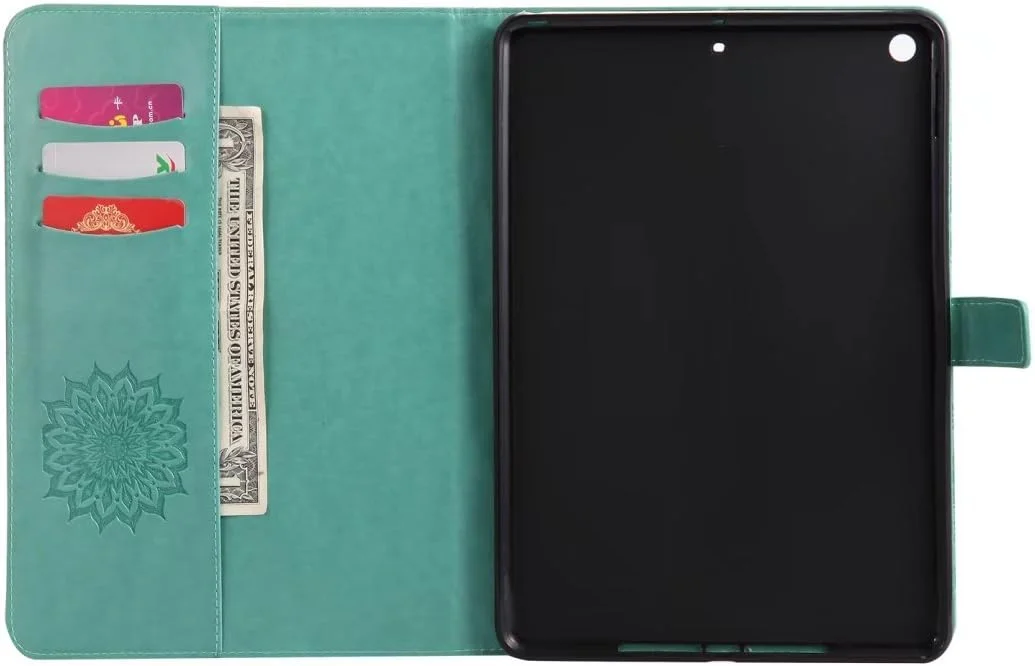 LEMORRY Apple iPad 9.7 (2017) Case Leather Flip Wallet Pouch Slim Fit Bumper Protection Magnetic Strap Stand Card-Slot Soft TPU Tablet PC Holster Cover for Apple iPad 9.7 (2017), Blossom (Green) LEMORRY Apple iPad 9.7 (2017) Case Leather Flip Wallet Pouch Slim Fit Bumper Protection Magnetic Strap Stand Card-Slot Soft TPU Tablet PC Holster Cover for Apple iPad 9.7 (2017), Blossom (Green)