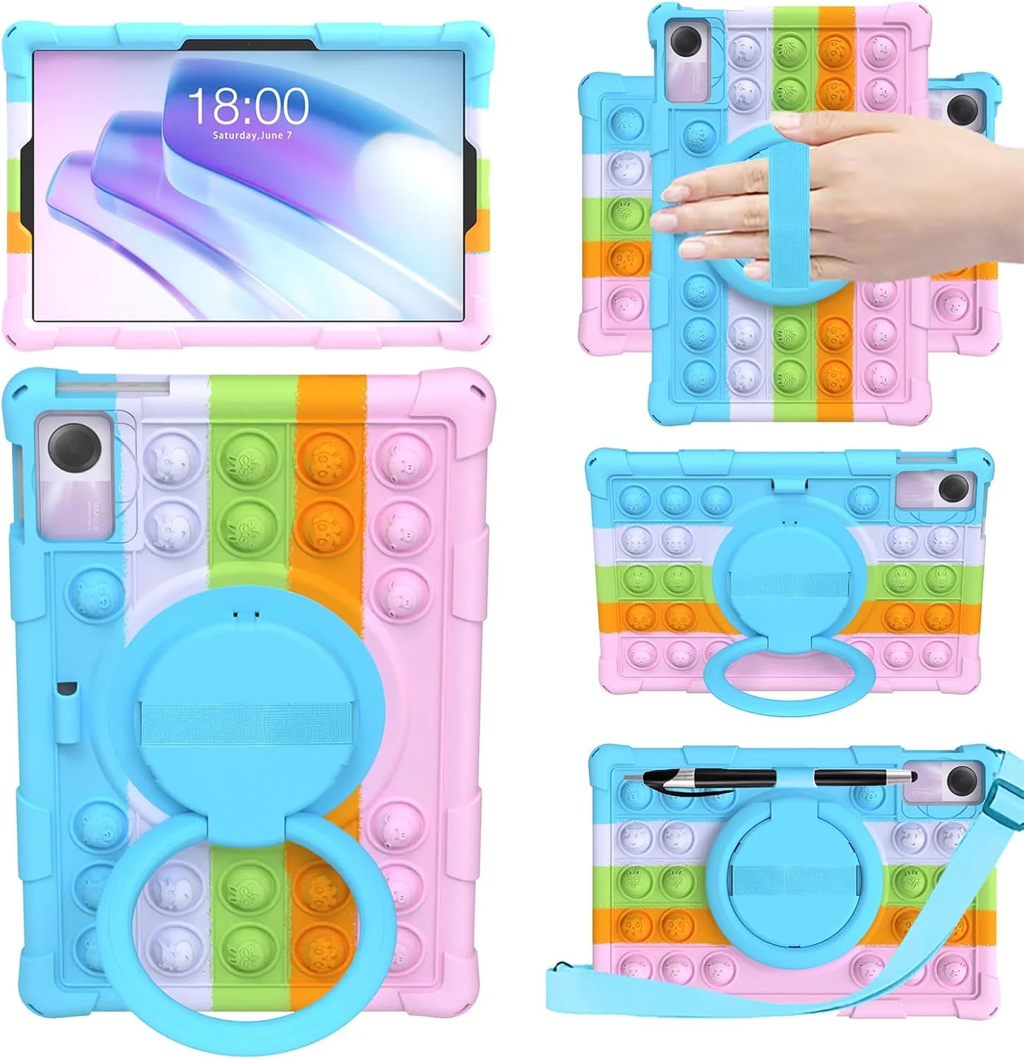 کیف محافظ یونیورسال EspZanthic برای تبلت 10 اینچی، مناسب برای DOOGEE U9 /U10 /U10 Pro/ T10 Plus/Blackview Tab 7 WiFi/SGIN 10.1"/jumper 10.1"/feyze Tablet/OUKITEL OT6 /Teclast M50/M50HD