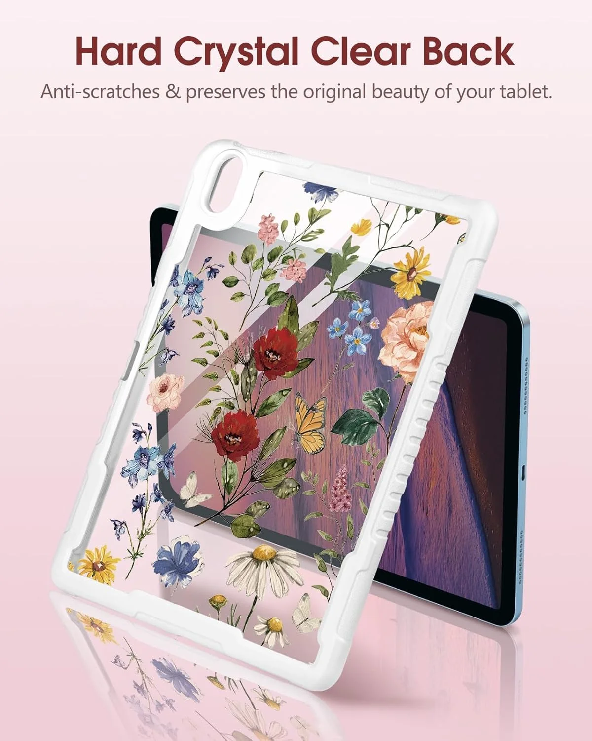 Uppuppy for iPad 10th Generation Case 2022 10.9 Inch, for iPad A16 Case 11th Generation 11 Inch 2025 - Women Cute Girls with Pencil Holder & Stand Clear Girly Flower Floral Protective Hard Cover Uppuppy for iPad 10th Generation Case 2022 10.9 Inch, for iPad A16 Case 11th Generation 11 Inch 2025 - Women Cute Girls with Pencil Holder & Stand Clear Girly Flower Floral Protective Hard Cover