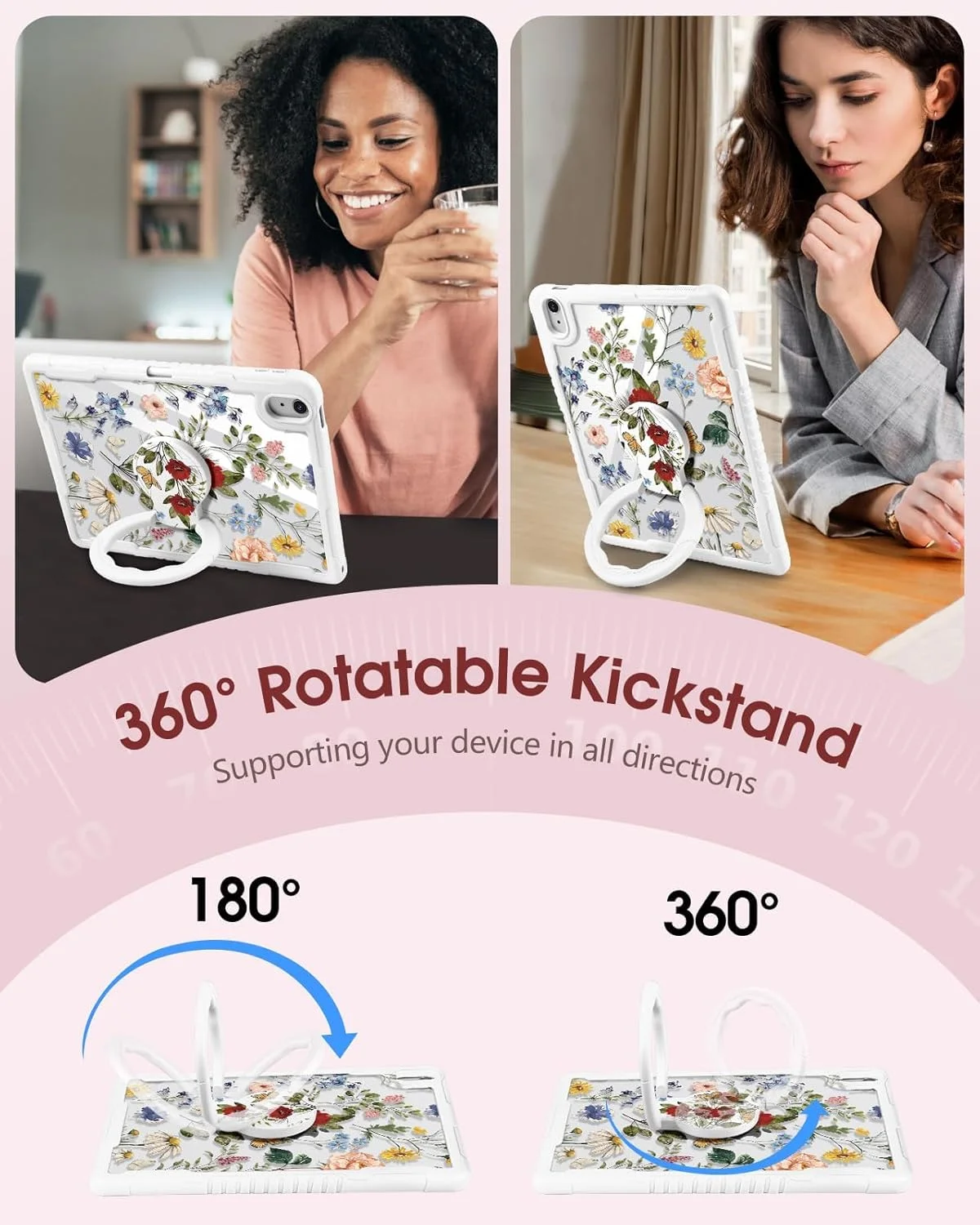 Uppuppy for iPad 10th Generation Case 2022 10.9 Inch, for iPad A16 Case 11th Generation 11 Inch 2025 - Women Cute Girls with Pencil Holder & Stand Clear Girly Flower Floral Protective Hard Cover Uppuppy for iPad 10th Generation Case 2022 10.9 Inch, for iPad A16 Case 11th Generation 11 Inch 2025 - Women Cute Girls with Pencil Holder & Stand Clear Girly Flower Floral Protective Hard Cover