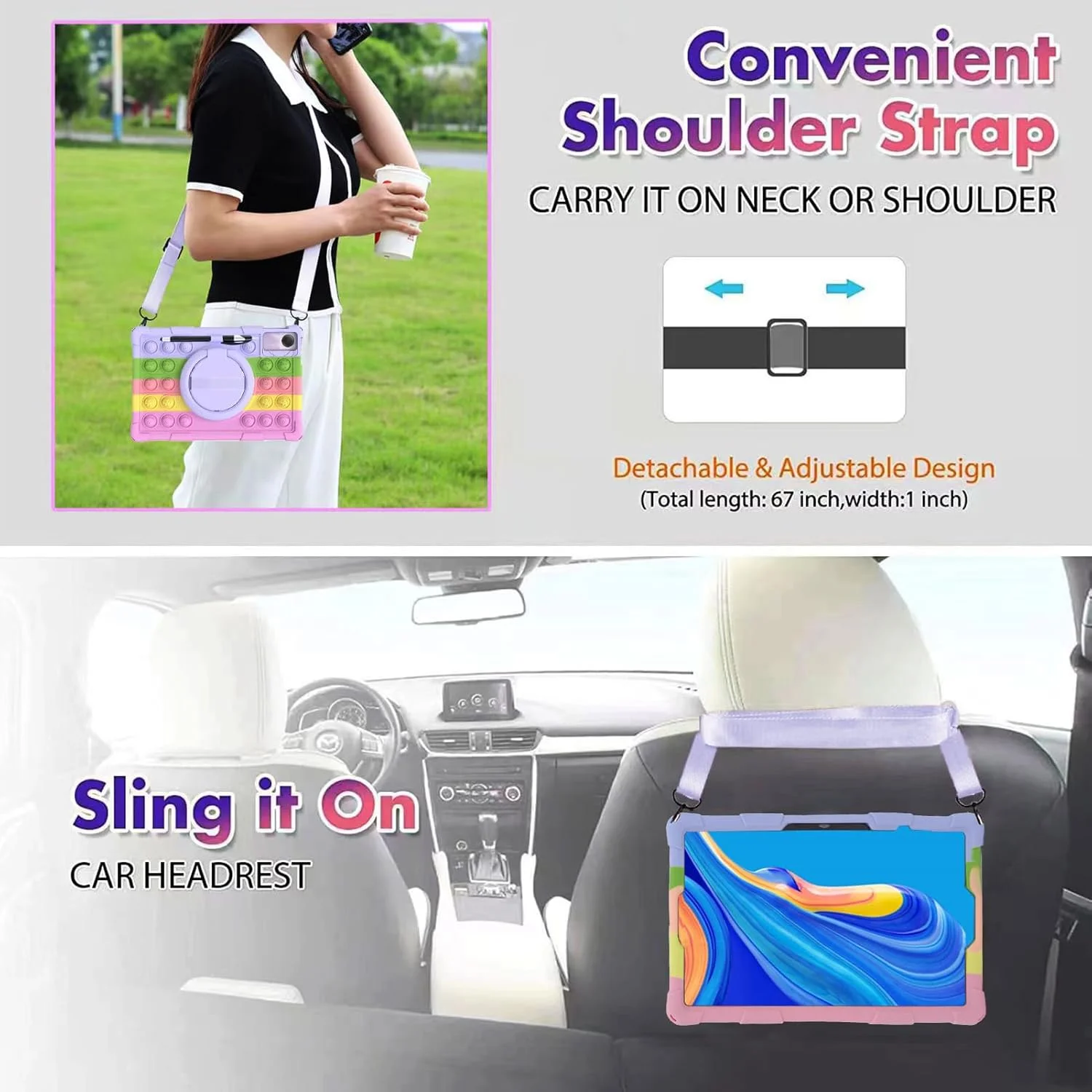 کیف محافظ یونیورسال EspZanthic برای تبلت 10 اینچی، مناسب برای DOOGEE U9 /U10 /U10 Pro/ T10 Plus/Blackview Tab 7 WiFi/SGIN 10.1"/jumper 10.1"/feyze Tablet/OUKITEL OT6 /Teclast M50/M50HD