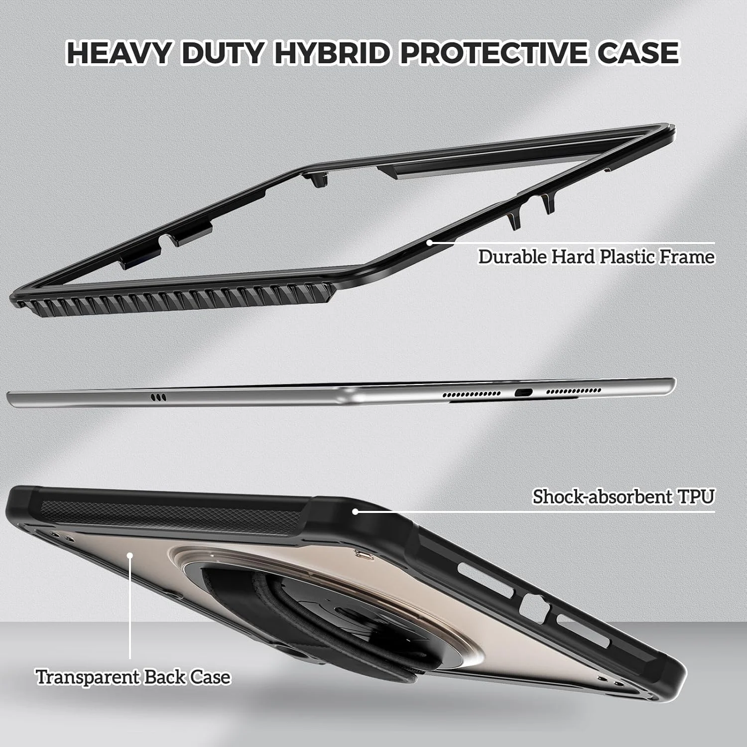 کیف محافظ مقاوم ProCase برای آیپد نسل 9/8/7 اینچ 10.2 اینچ 2021/2020/2019، پوشش مقاوم در برابر ضربه با بند دستی، پایه چرخان 360 درجه، محافظ برای آیپد 10.2 - مشکی کیف محافظ مقاوم ProCase برای آیپد نسل 9/8/7 اینچ 10.2 اینچ 2021/2020/2019، پوشش مقاوم در برابر ضربه با بند دستی، پایه چرخان 360 درجه، محافظ برای آیپد 10.2 - مشکی