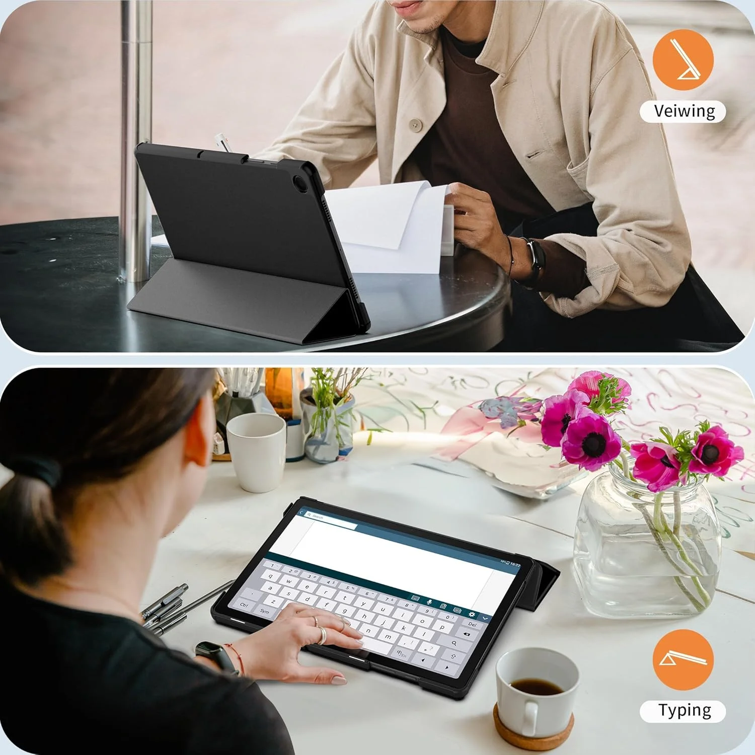 کیف محافظ تبلت EasyAcc برای تبلت سامسونگ گلکسی تب A9+ پلاس 11 اینچ 2023، کاور فوق العاده نازک با پایه، کاور محافظ چرمی PU برای سامسونگ تب A9+ (SM-X210/SM-215/SM-216)، مشکی کیف محافظ تبلت EasyAcc برای تبلت سامسونگ گلکسی تب A9+ پلاس 11 اینچ 2023، کاور فوق العاده نازک با پایه، کاور محافظ چرمی PU برای سامسونگ تب A9+ (SM-X210/SM-215/SM-216)، مشکی