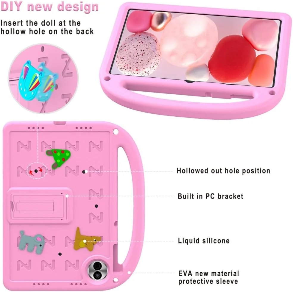 کیجوتورف سازگار با قاب تبلت آنر پد 10 مناسب کودکان 12.1 اینچی مدل 2025، با پایه نگهدارنده، ضد ضربه، محافظ کامل بدنه، طرح فانتزی و رنگارنگ