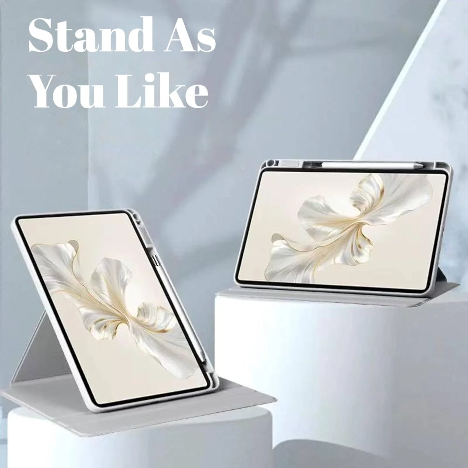 کاور هیبریدی NESLIN سازگار با تبلت آنر پد 9 اینچ 12.1 مدل 2024، کاور محافظ استند دار چند زاویه ای اکریلیک شفاف و PC سخت به همراه جای قلم، سازگار با تبلت آنر پد 9 اینچ 12.1 مدل 2024 (خاکستری)