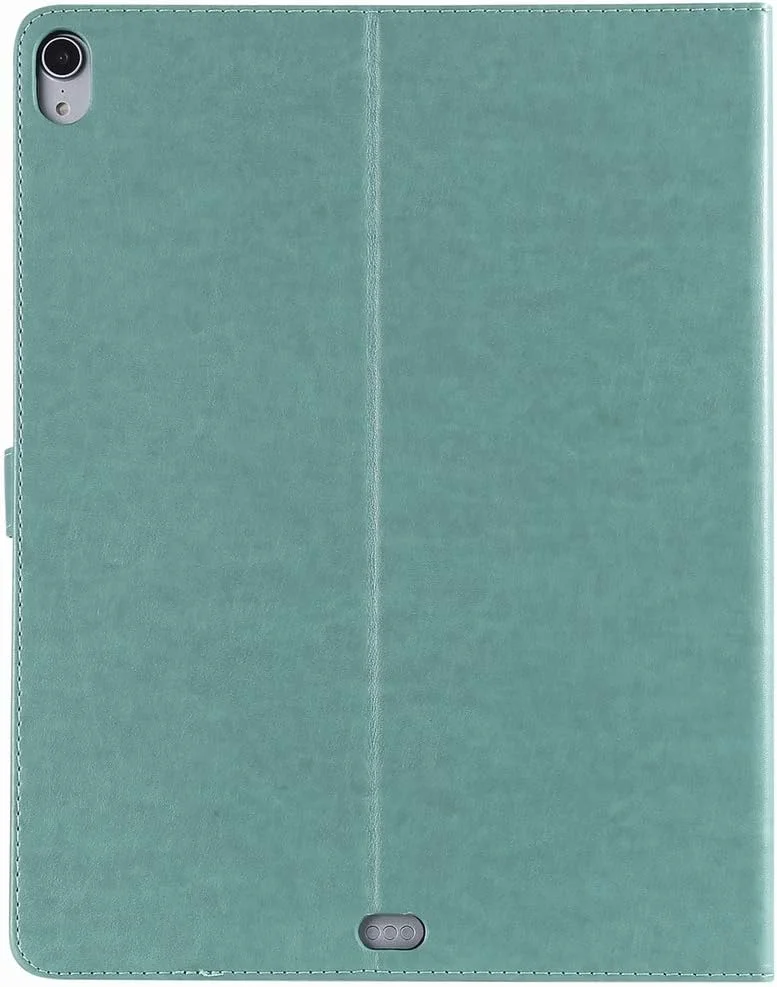 کاور لموری سازگار با آیپد پرو 11 اینچ 2018، کیف چرمی تاشو باریک با سپر ضربه گیر، استند مغناطیسی، جای کارت، کاور محافظ تبلت TPU نرم برای آیپد پرو 11 اینچ 2018، درخت خوش شانس (سبز)
