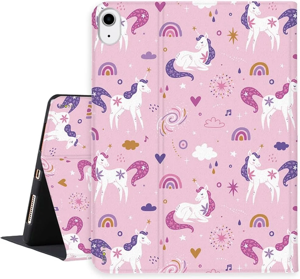 کاور آیپد LI-LOVE مناسب برای آیپد A16 11 اینچ 2025 (نسل 11)، آیپد نسل 10 10.9 اینچ 2022، کاور هوشمند با قابلیت خواب و بیدار شدن خودکار، جنس TPU نرم، طرح یونیکورن، چند زاویه ای، دارای جای قلم