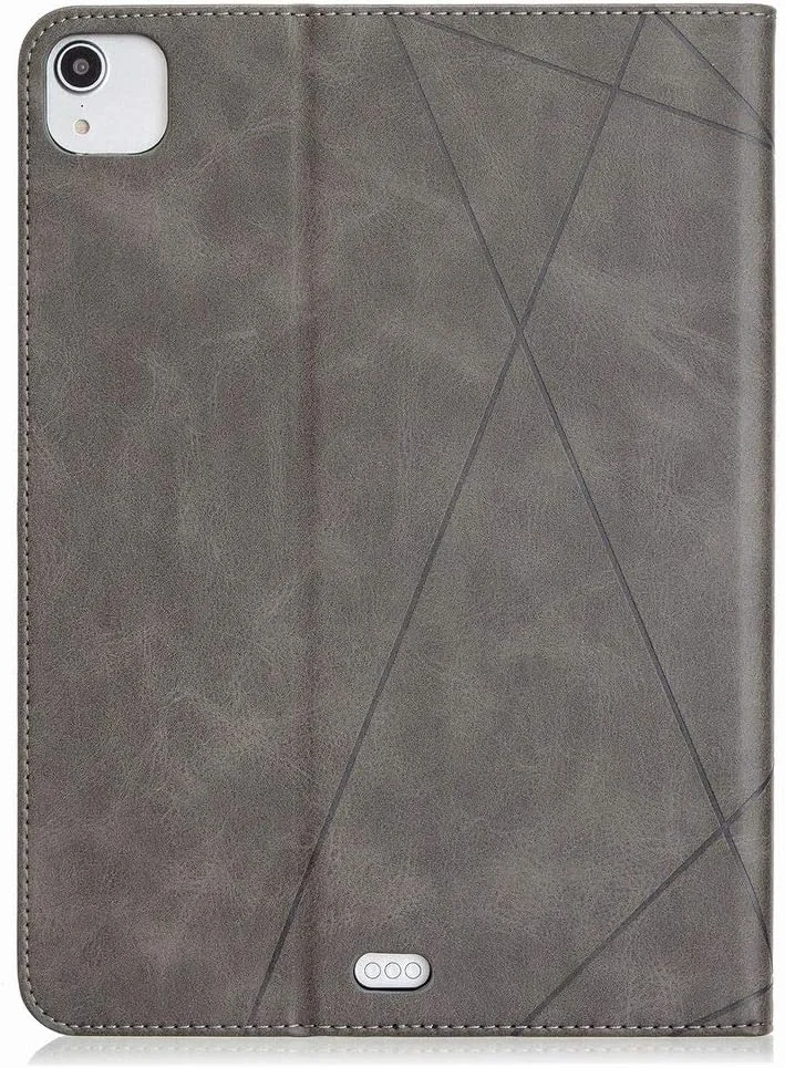 کیف هوشمند LEMORRY برای Apple iPad Pro 11 (2018) / iPad Pro 11 (2020)، کیف چرمی ممتاز تبلت با قابلیت تاشو، دارای جای کارت، استند، آهنربای مخفی، [خواب و بیدار شدن خودکار] (خاکستری)