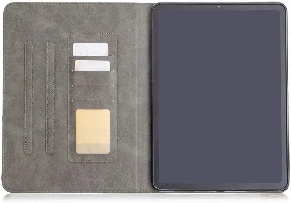 کیف هوشمند LEMORRY برای Apple iPad Pro 11 (2018) / iPad Pro 11 (2020)، کیف چرمی ممتاز تبلت با قابلیت تاشو، دارای جای کارت، استند، آهنربای مخفی، [خواب و بیدار شدن خودکار] (خاکستری)