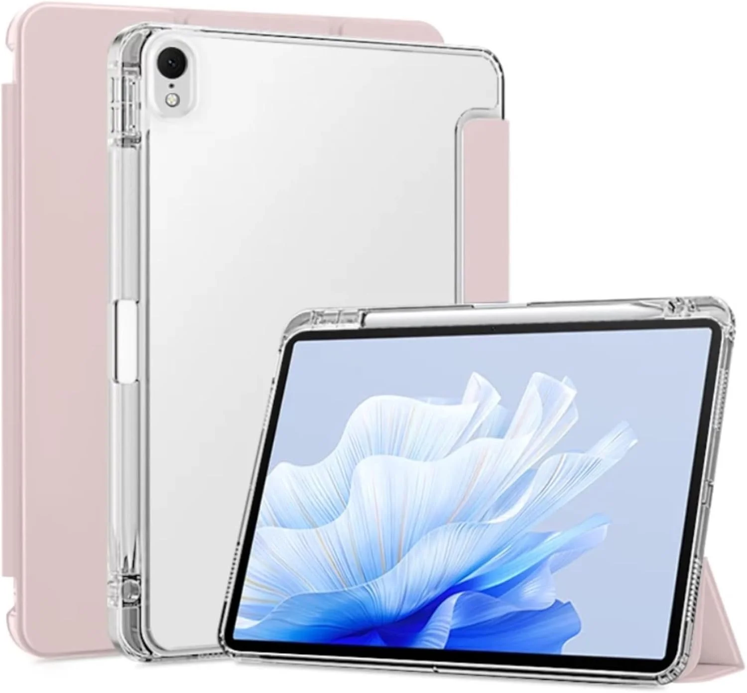 کاور نسلين سازگار با هوآوی MatePad/Matepad Air 11.5" 2023، با جای قلم، کاور باریک و سبک TPU ضد ضربه، قاب پشتی شفاف محافظ برای هوآوی MatePad 11.5" 2023 (صورتی)