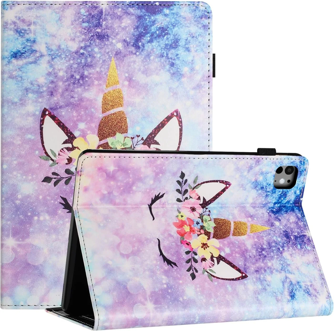 کیف تبلت LSPCASA برای آیپد پرو (2024) 11.0 اینچ، ساخته شده از مواد PU+TPU، کاور آیپد پرو 11 اینچ با قابلیت استند، طرح یونیکورن