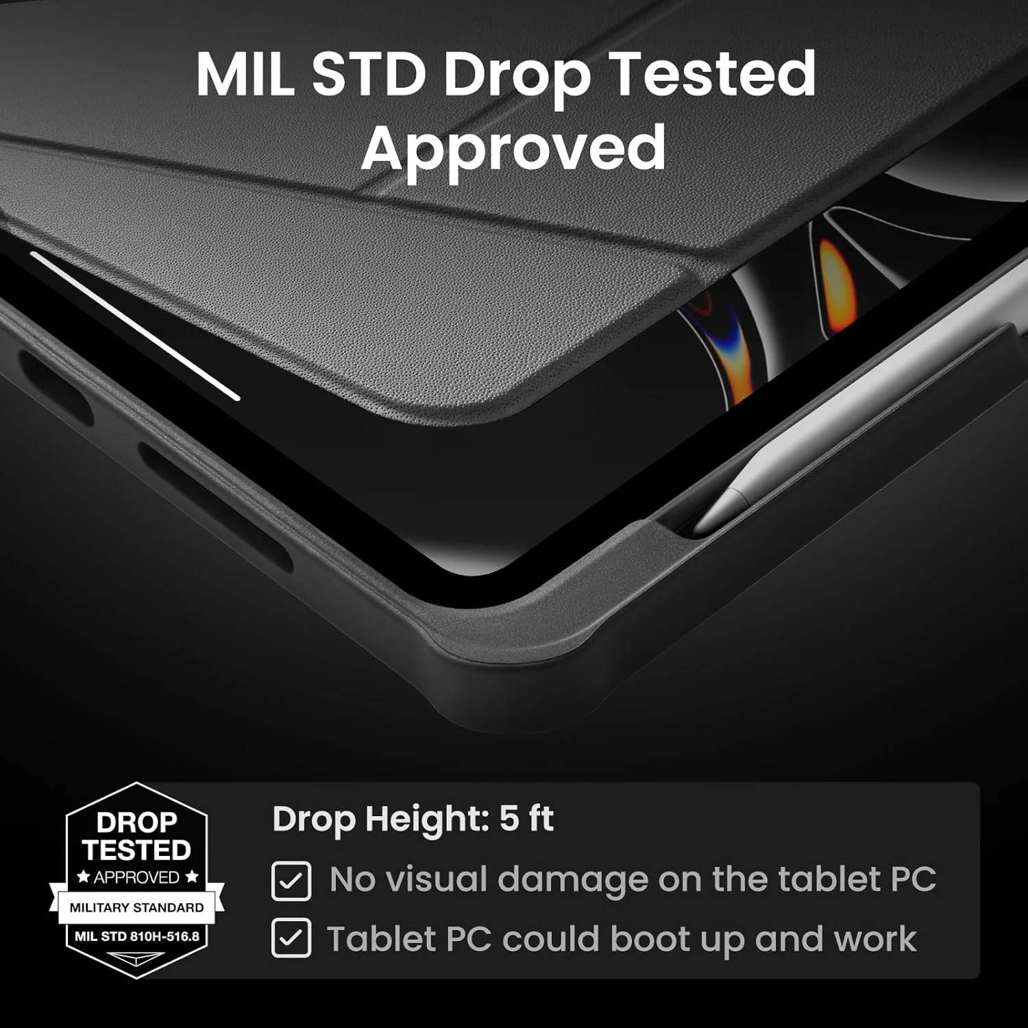 کیف تومتوک Inspire-Pivot مناسب برای آیپد پرو ۱۱ اینچ (M4) ۲۰۲۴، طراحی چرخشی، عملکرد پایه پایدار برای تجربه های مختلف تماشا، کیف عمودی با نگهدارنده قلم اپل، حالت بیدار/خواب خودکار