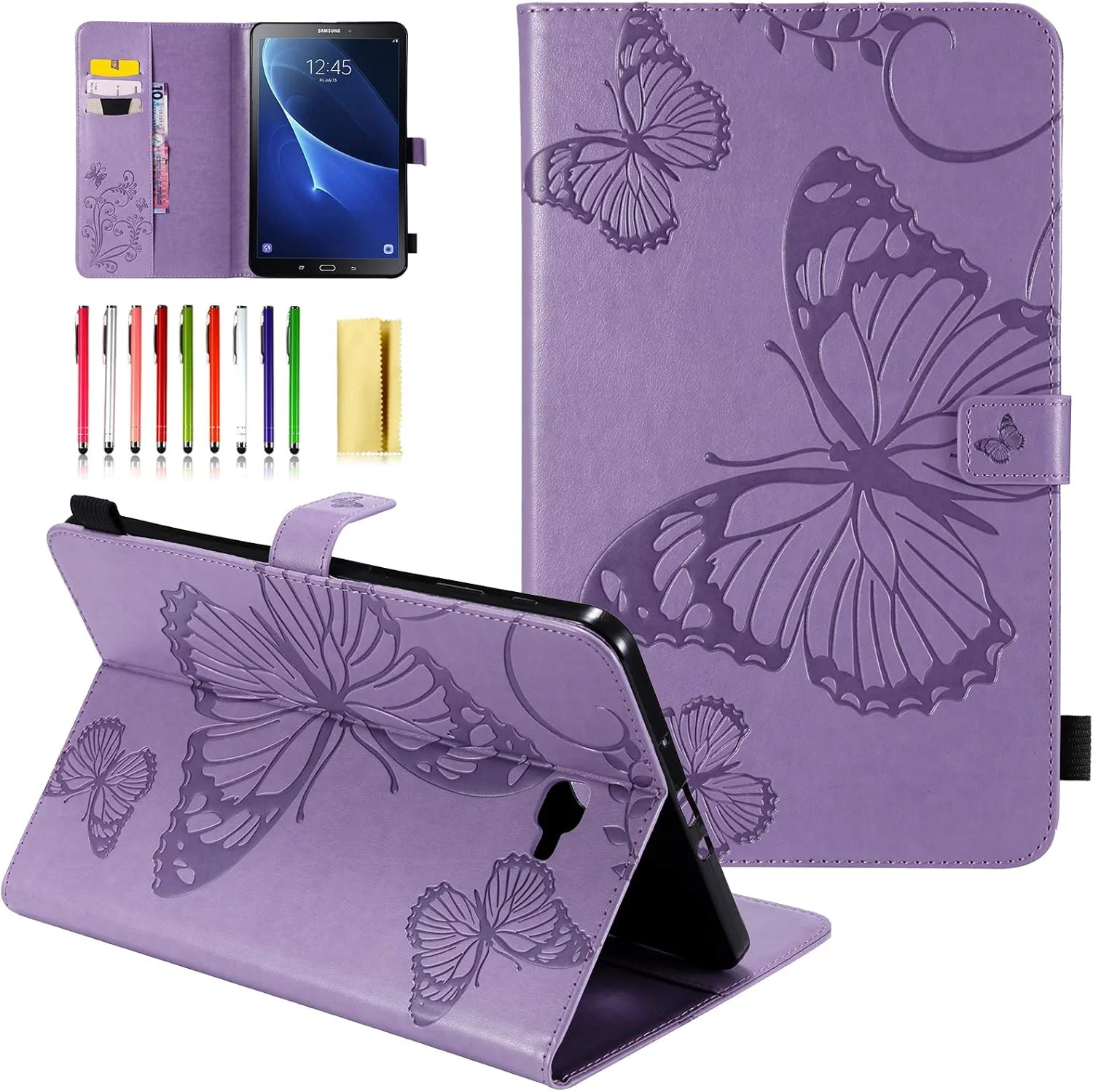 کیف تبلت سامسونگ گلکسی تب A 10.1 اینچ UUcovers - کیف محافظ باریک و چرمی با قابلیت استند و خواب/بیدار شدن خودکار برای تبلت گلکسی تب A 10.1 اینچی (SM-T580/T585)