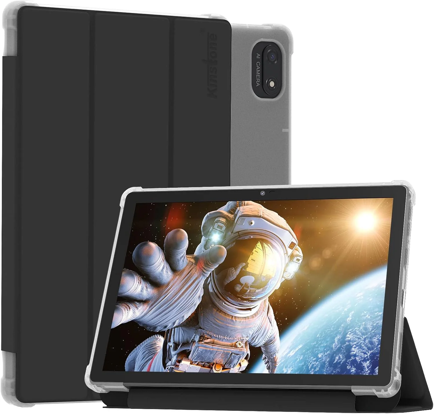 کیف تبلت برای ‎KST102SA_ROW، کیف چرمی تبلت 10.1 اینچی اندروید، محافظ پشتی نرم TPU نیمه شفاف مات با قابلیت بیدار/خواب خودکار، پوشش محافظ ضد ضربه با زوایای دید چندگانه