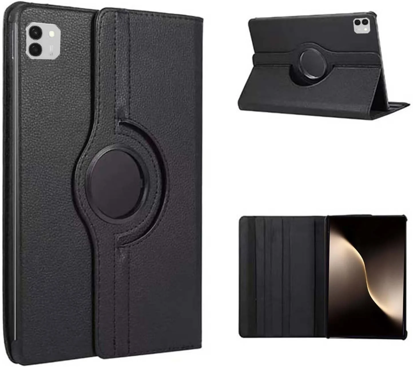 کیف لوکیون سازگار با Honor MagicPad 3 13.3 اینچی (نسخه 13.3 اینچی 2025) کاور چرمی چند منظوره با پایه چرخان، ضد افتادن، خواب/بیدار شدن خودکار