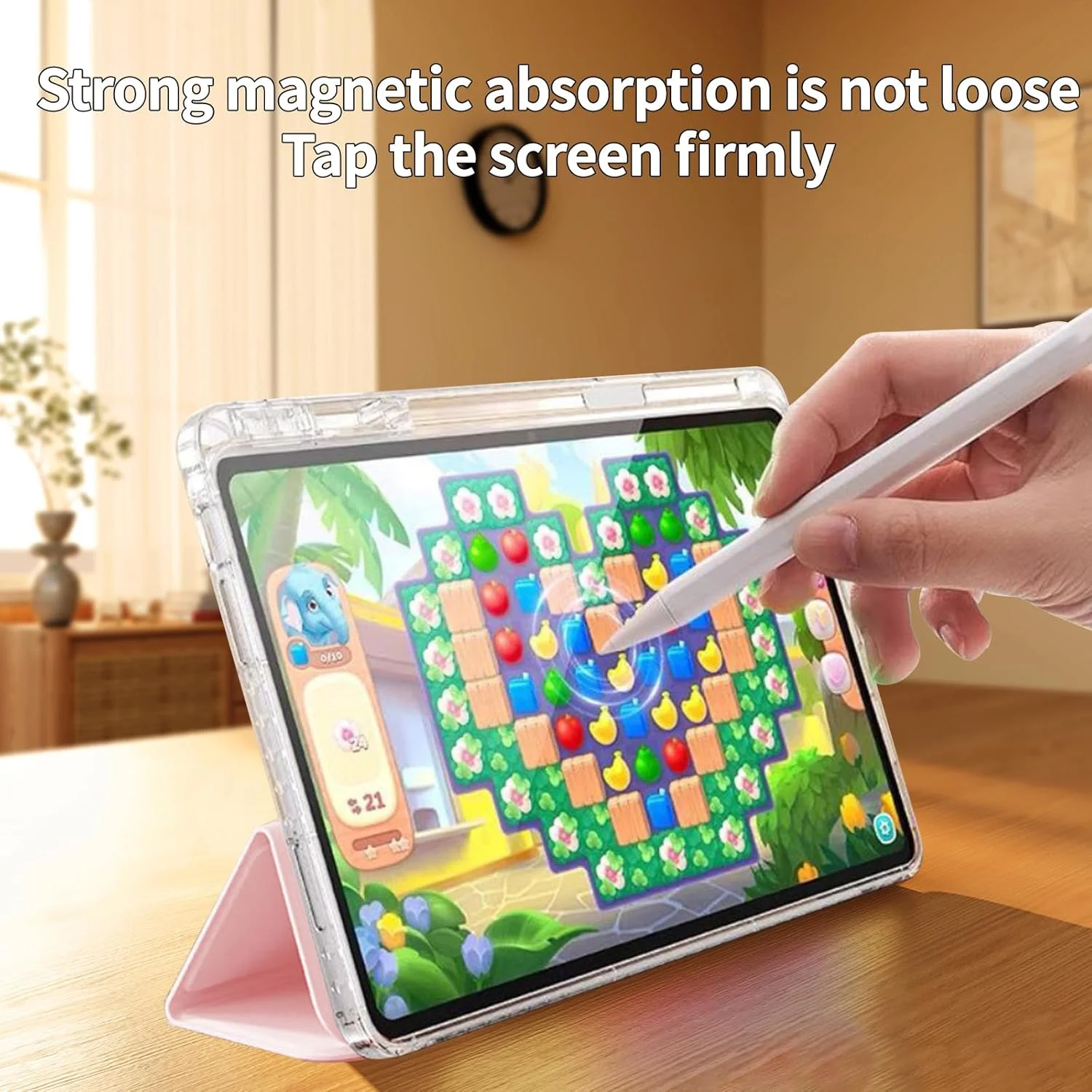 کاور تبلت لوکیون سازگار با هوآوی Matepad 12X (نسخه 12 اینچی 2024)، کاور باریک و سبک TPU ضد ضربه با پشت شفاف سیلیکونی محافظ با نگهدارنده قلم (صورتی)