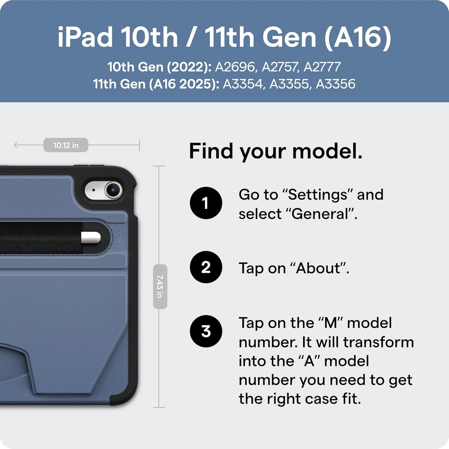 کاور محافظ آیپد 10.9 اینچی ZUGU CASE، کاور باریک و محافظتی طراحی شده برای آیپد 10.9 اینچی (نسل 11، A16 2025 / نسل 10، 2022)، شارژ بی سیم قلم، استند مغناطیسی مناسب (خواب/بیدار شدن خودکار)