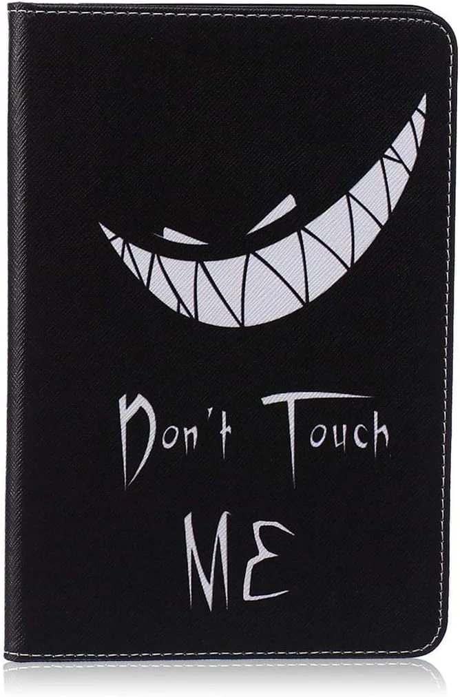 کیف آیپد مینی 4 SATURCASE، طرح خنده دار لبخند، کیف محافظ چرمی PU با قابلیت تبدیل به استند، مناسب برای آیپد مینی 4 اپل