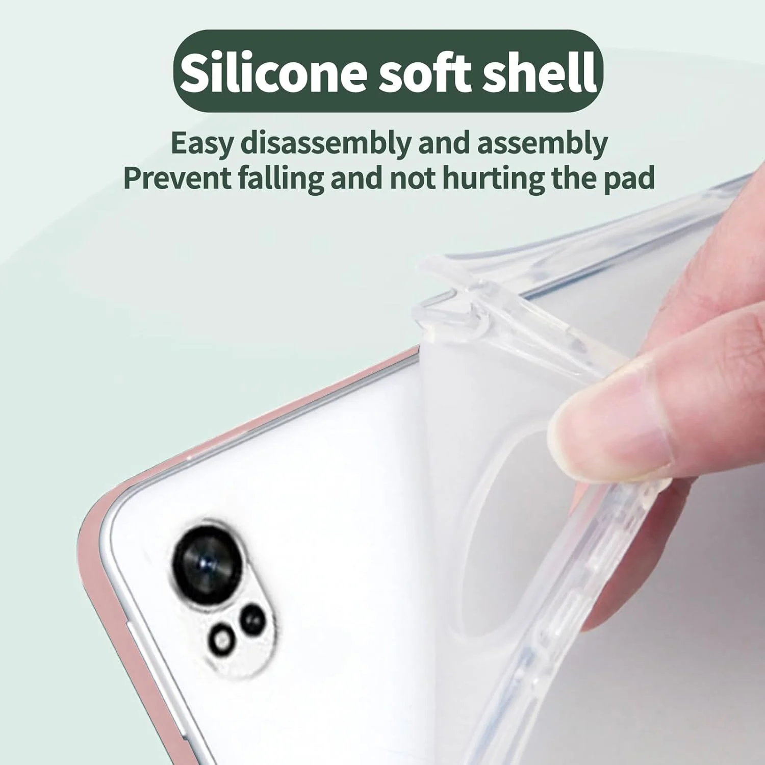 کاور تبلت لوکیون سازگار با هوآوی Matepad 12X (نسخه 12 اینچی 2024)، کاور باریک و سبک TPU ضد ضربه با پشت شفاف سیلیکونی محافظ با نگهدارنده قلم (صورتی)