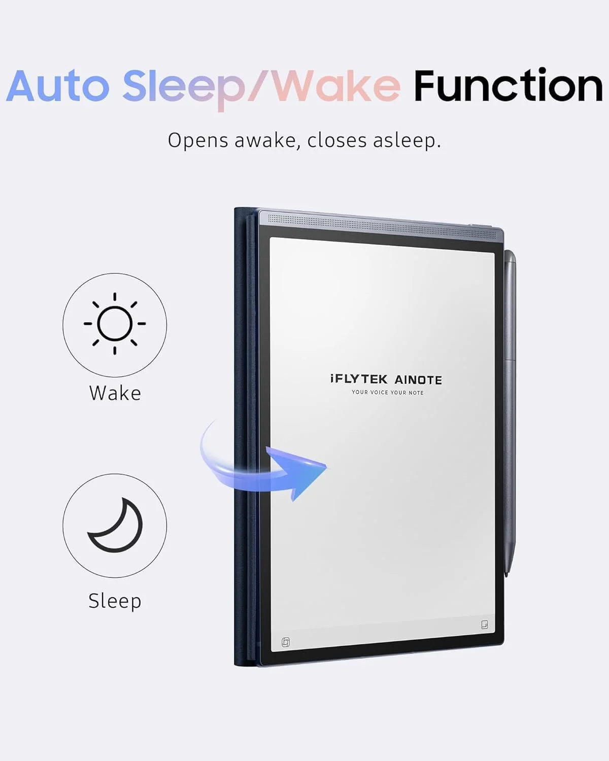 کیف محافظ چرمی PU ممتاز برای تبلت جوهر الکترونیکی 8.2 اینچی iFLYTEK AINOTE Air2، جلد باریک و سبک، بادوام، ضد آب و ضد گرد و غبار