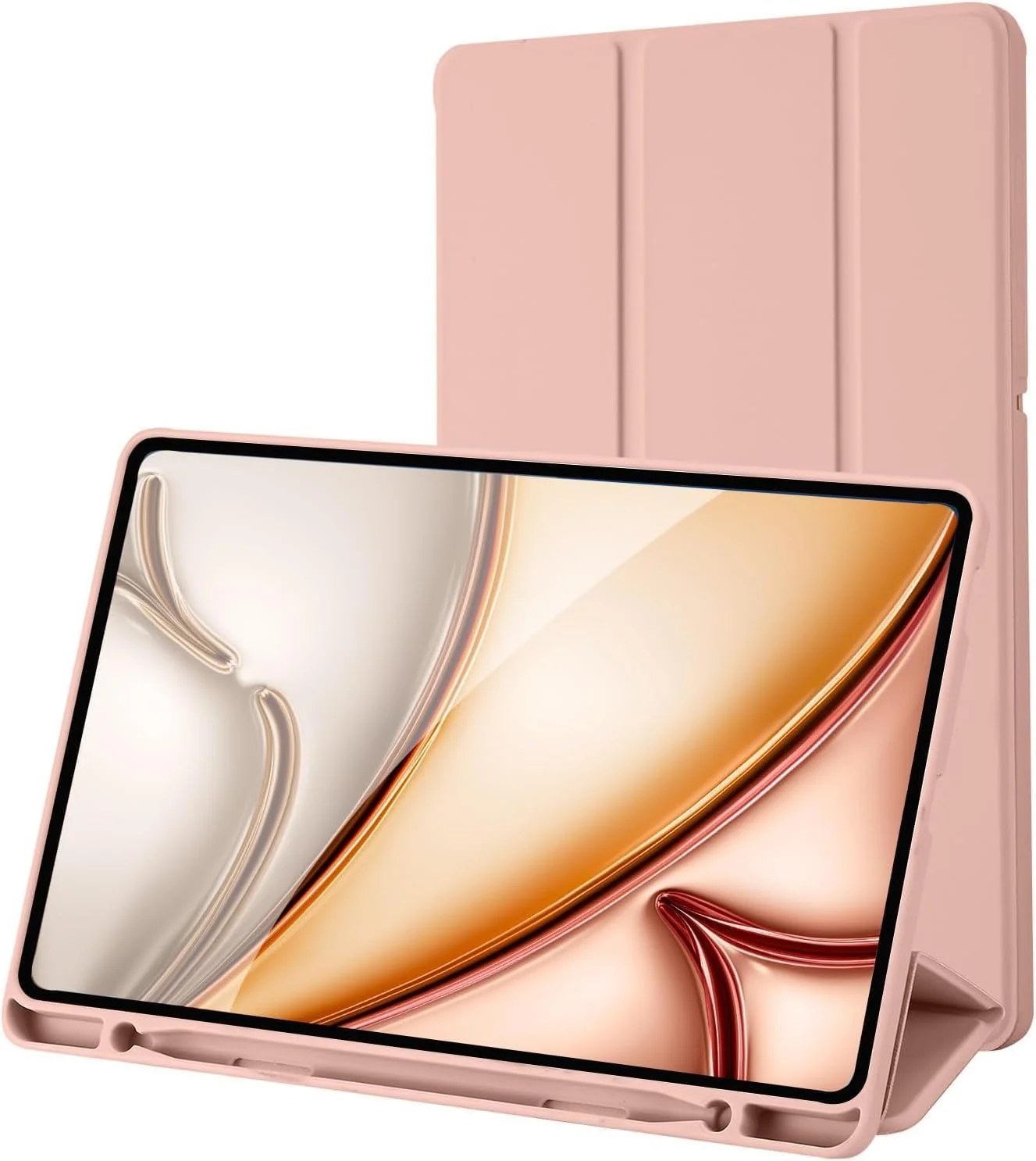 کاور محافظ تبلت گلکسی تب S6 لایت، 10.4 اینچ، سازگار با SM-P610N/P615N مدل 2022/2020، استند چرمی PU با نگهدارنده قلم، رزگلد