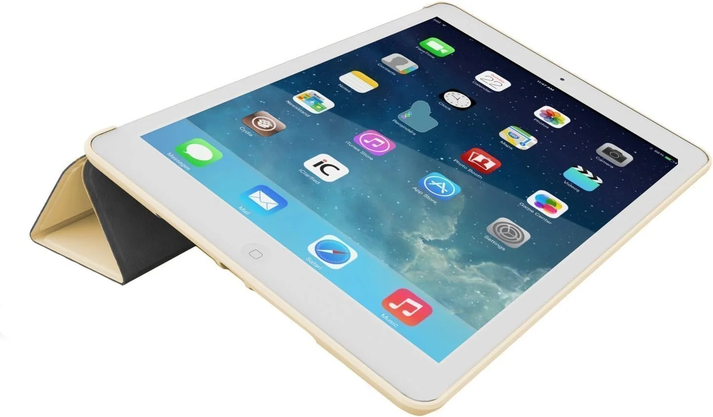 کاور محافظ آیپد ایر 2 مدل KHOMO سری DUAL - کاور فوق العاده باریک با قابلیت بیدار شدن/به خواب رفتن خودکار برای تبلت اپل آیپد ایر نسل دوم، طلایی (ip-air-2-gold-2)