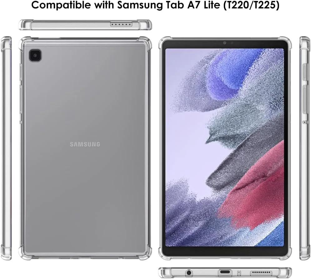 کاور محافظ تبلت سامسونگ گلکسی تب A7 لایت 2021 مدل Callyue، کاور محافظ نرم و شفاف سیلیکونی با محافظ گوشه برای تبلت گلکسی تب A7 لایت 8.7 اینچی 2021 (SM-T220/T225) - شفاف