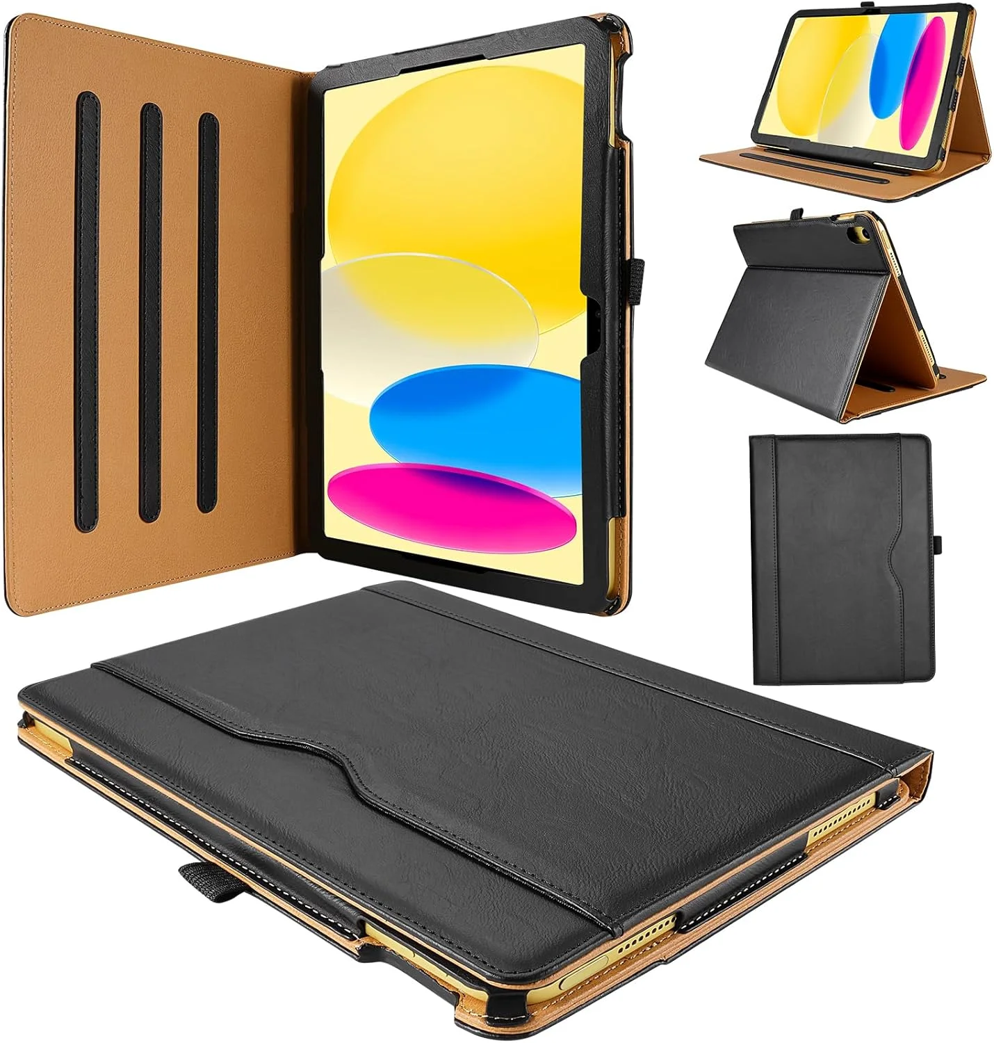 کیف تبلت چرمی قهوه ای مناسب برای آیپد نسل دهم 10.9 اینچی (مدل 2022) فقط با شماره مدل های A3162, A2757, A2777, A2696