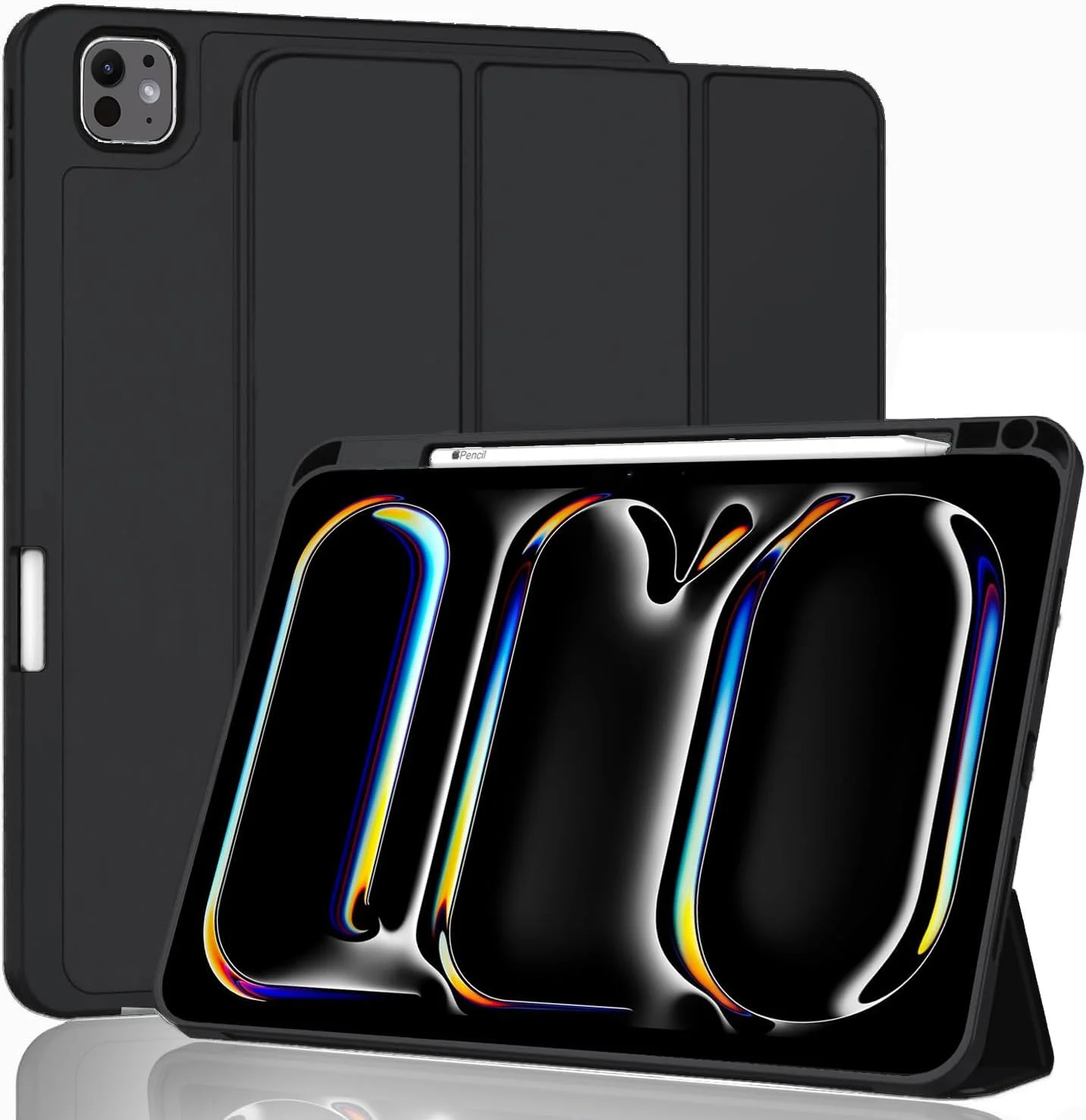 کاور پرو Elite مناسب برای آیپد پرو ۱۳ اینچ ۲۰۲۴، کاور محافظ قلم برای آیپد پرو ۱۳ M4 2024 به همراه جای قلم [کاور نرم و انعطاف پذیر] سری Recoil - مشکی